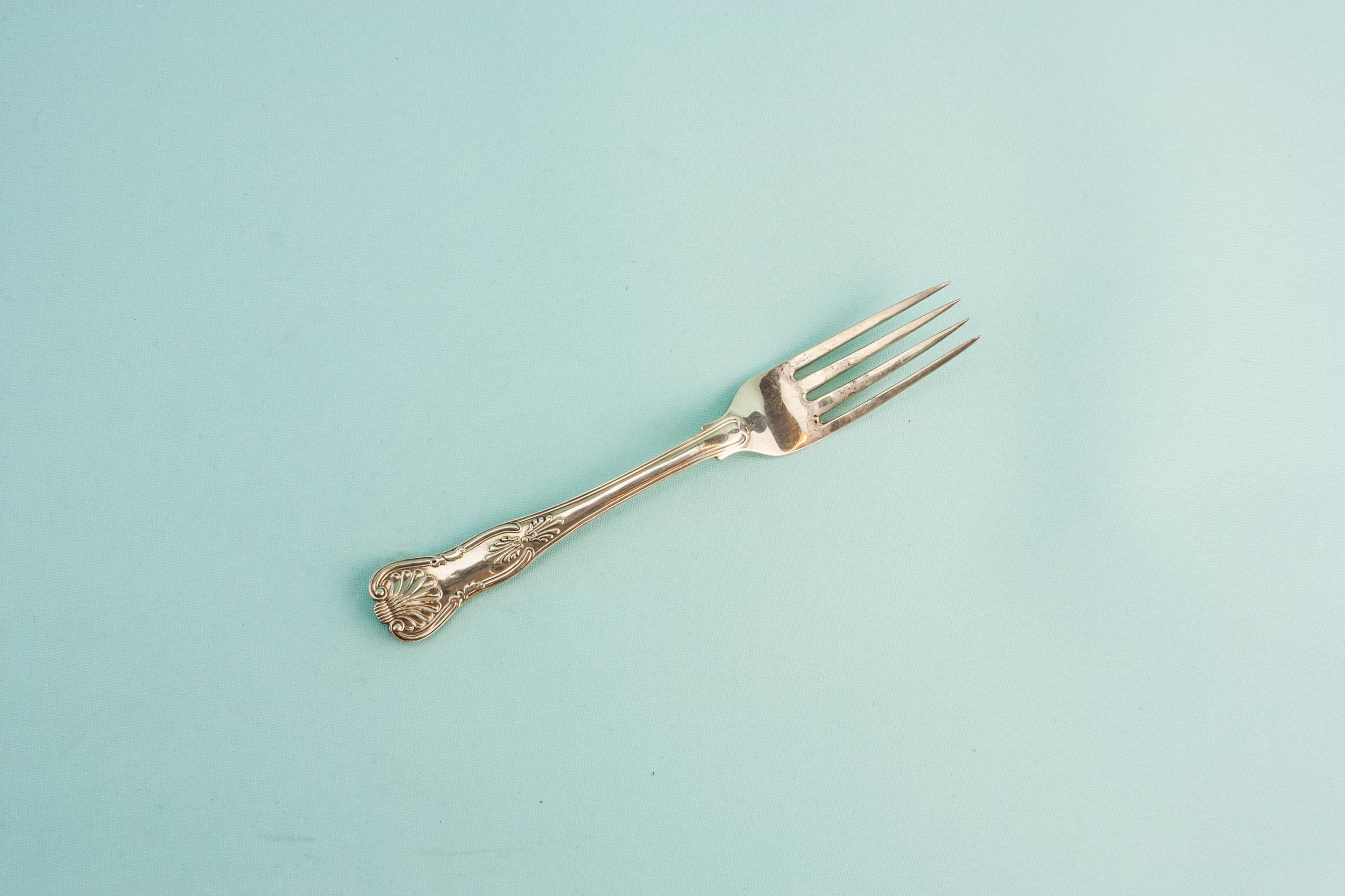 Silver Plated Antique — 6 medium dinner forks