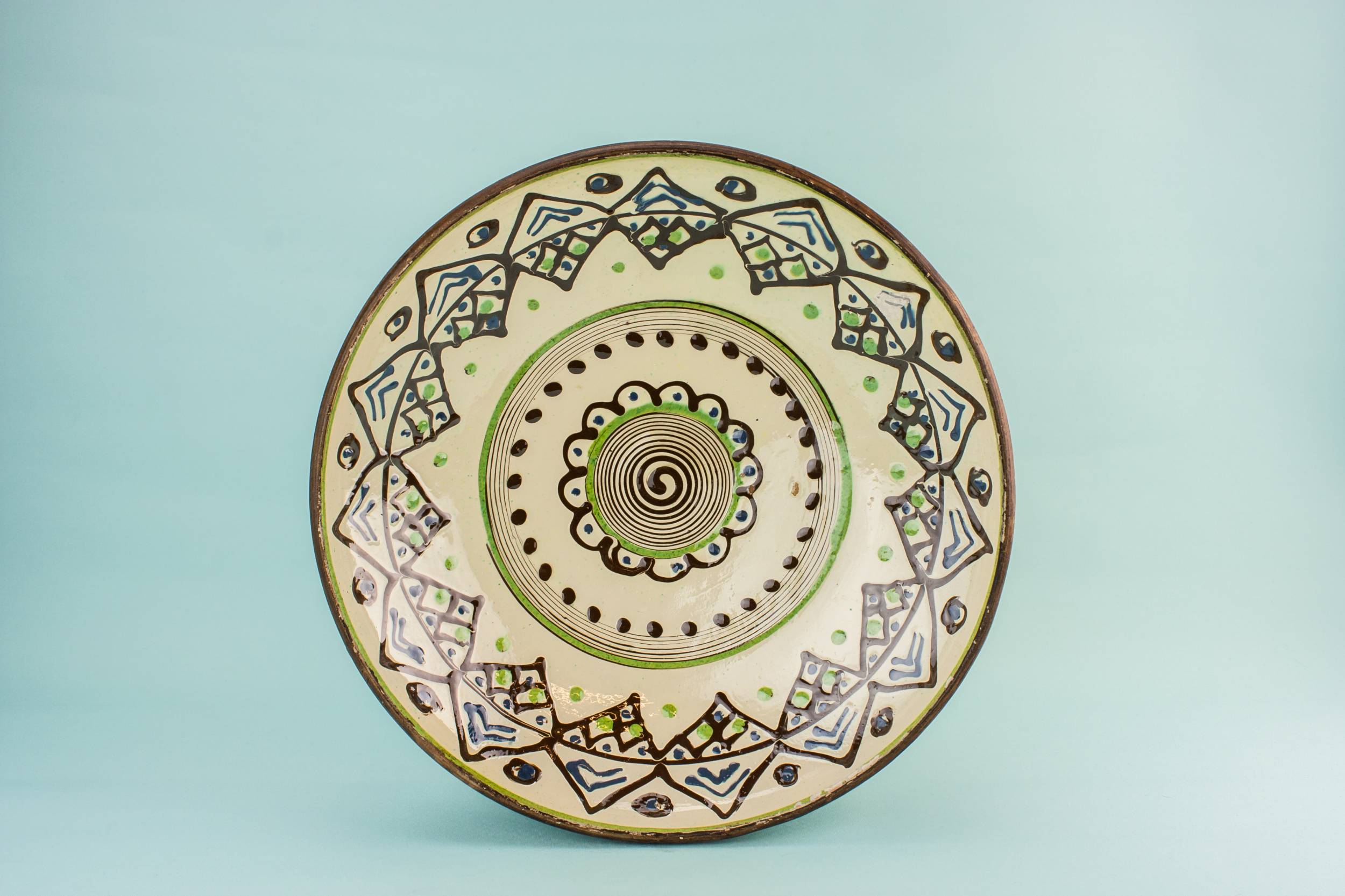 Spectacular Vintage Large — Modernist pottery bowl