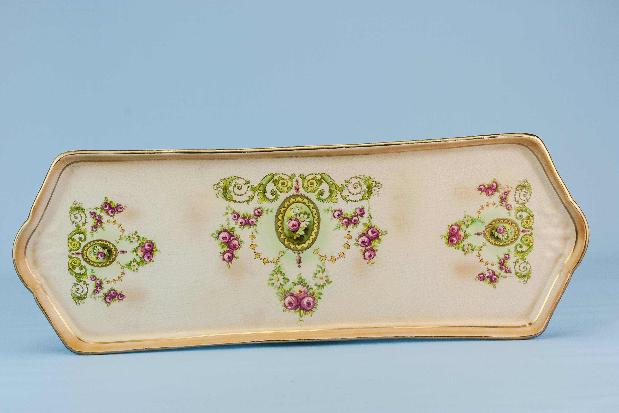 Pottery Antique Decorative — Art Nouveau pottery tray 1