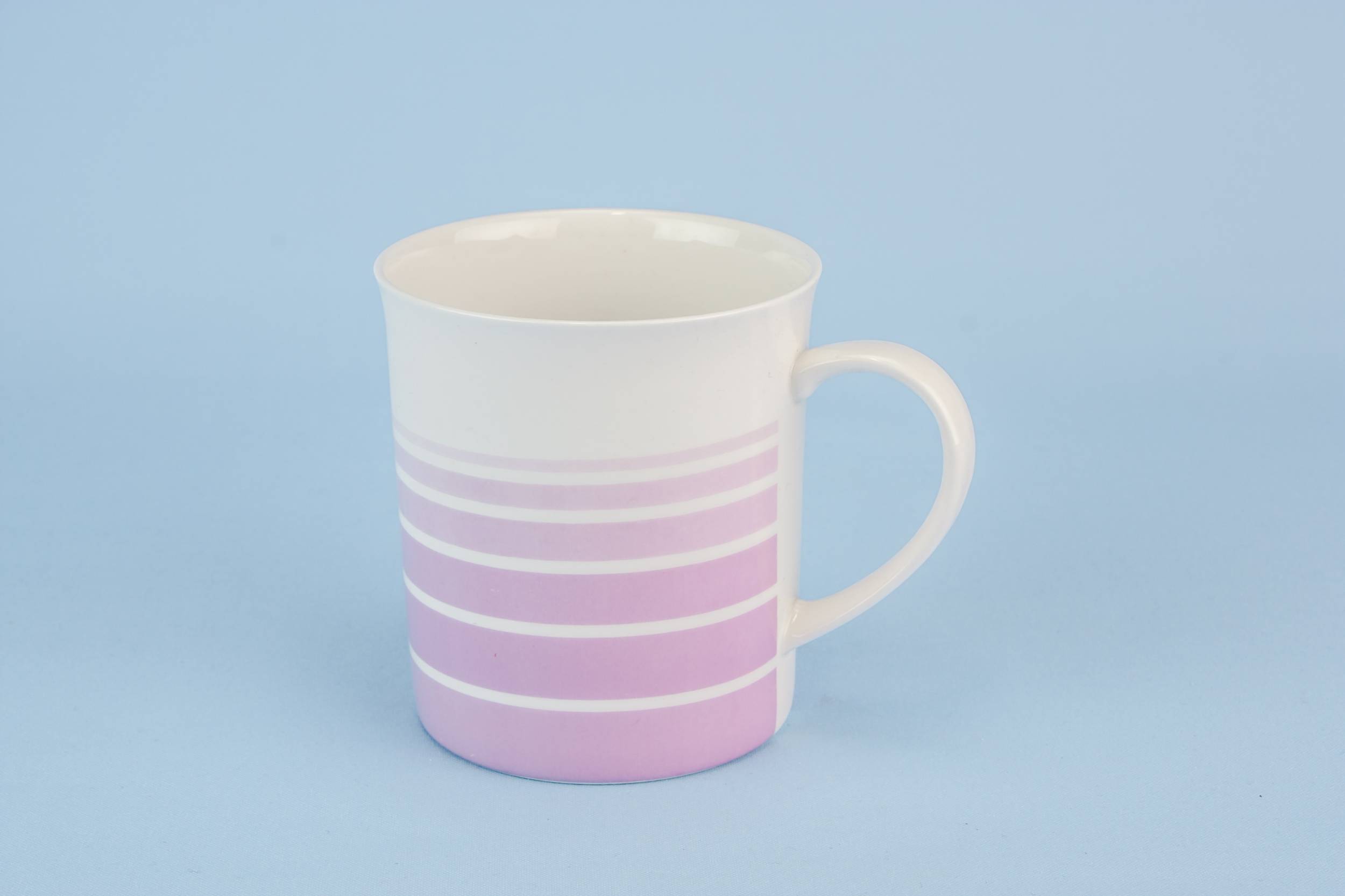 Vintage Elegant Stripy — Pink bone china teacup