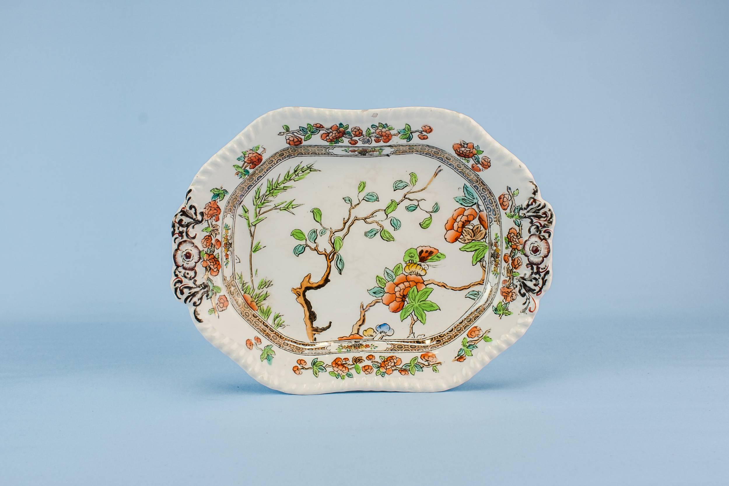 Antique Orange Copeland — Copeland pottery platter