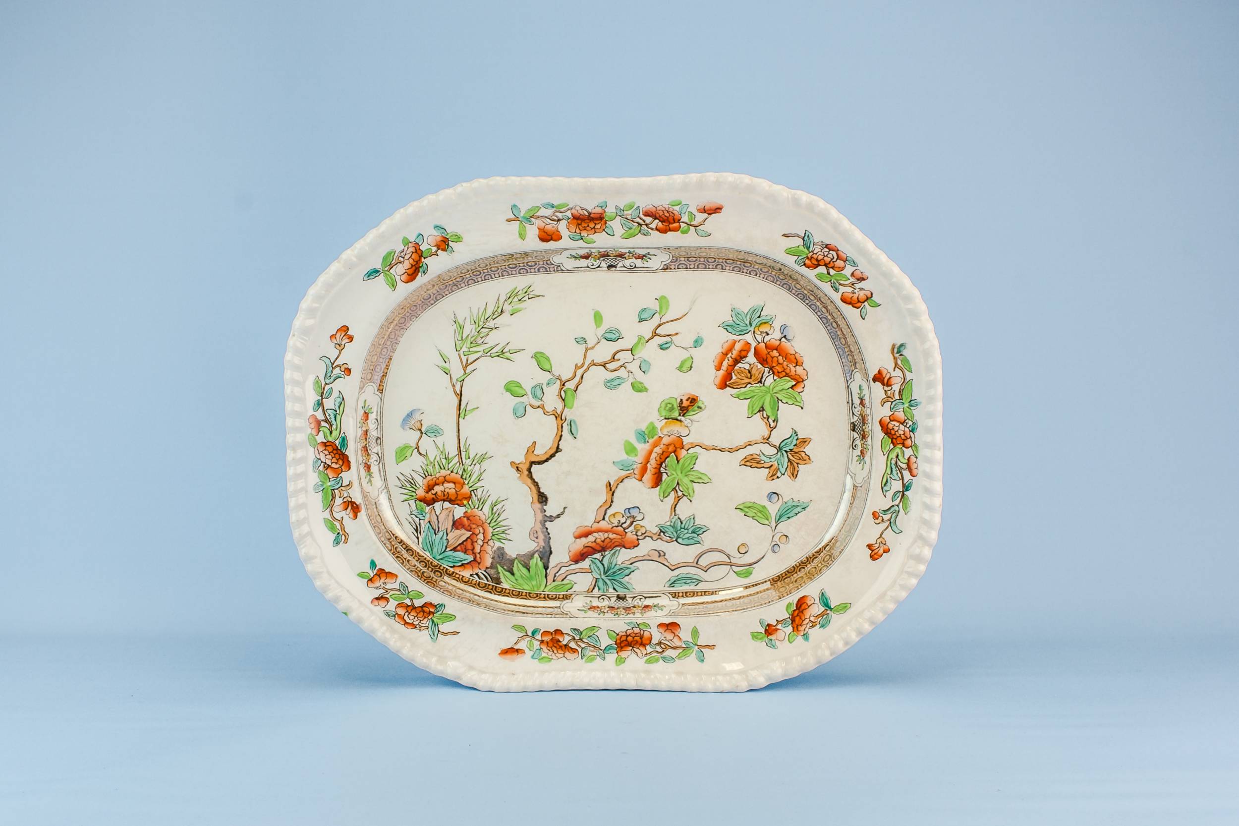 Antique Victorian Floral — Victorian bone china platter