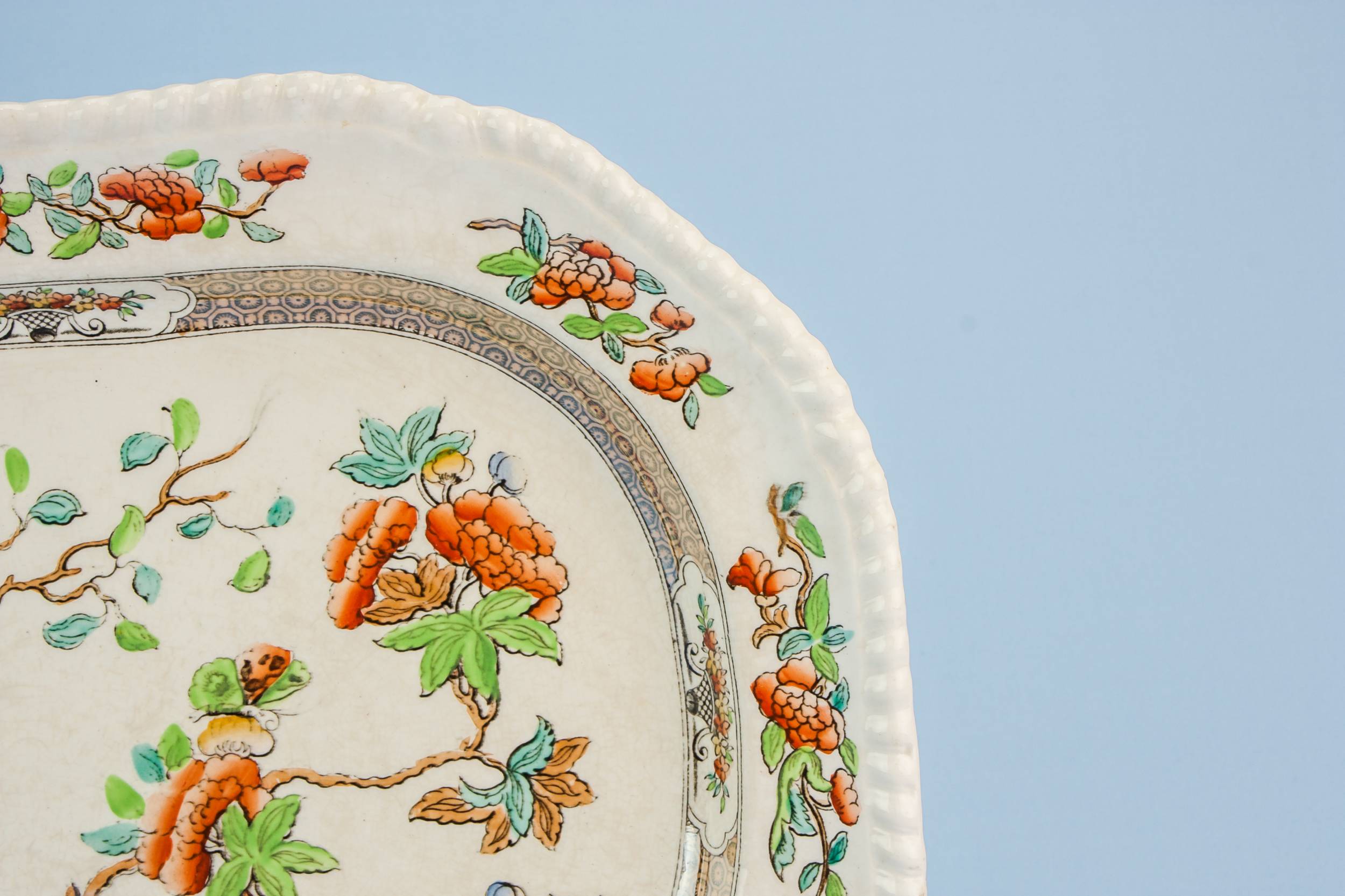 Antique Victorian Floral — Victorian bone china platter 1