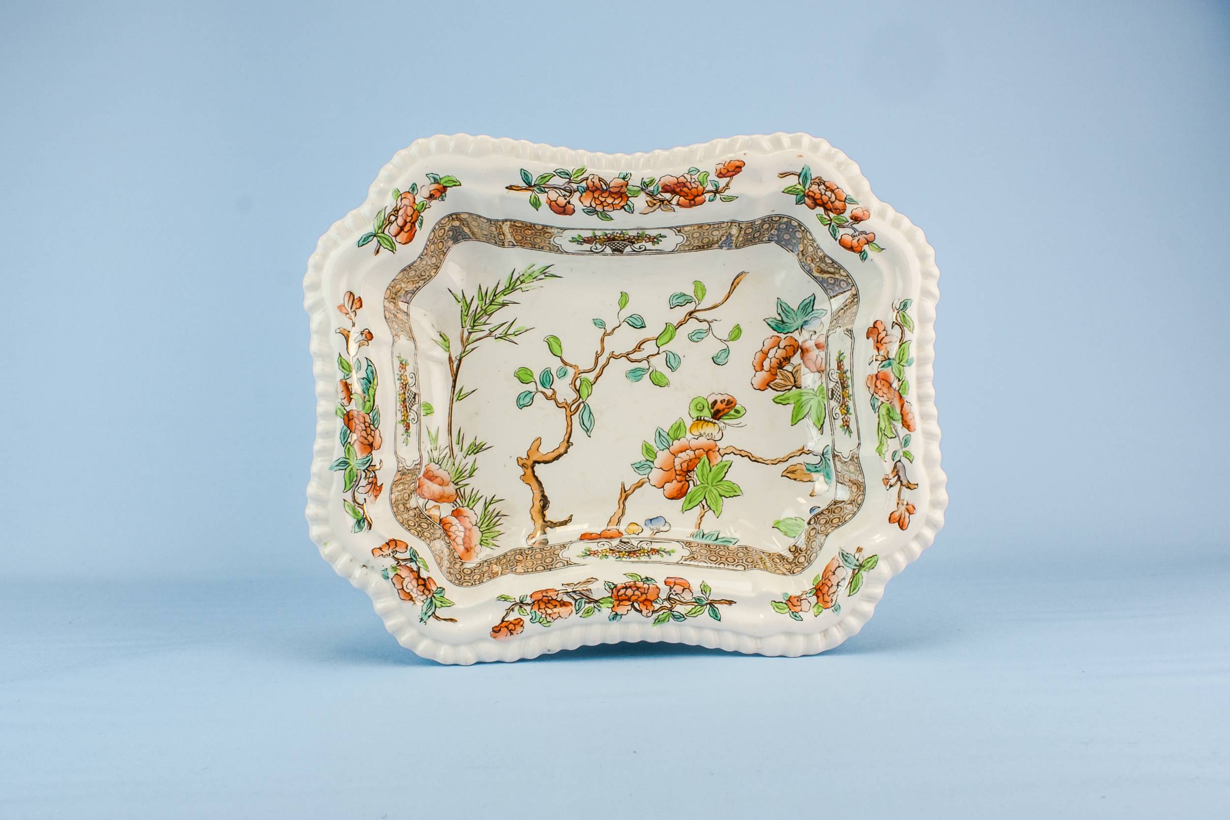 Antique Beautiful Serving — Copeland pottery serving bowl