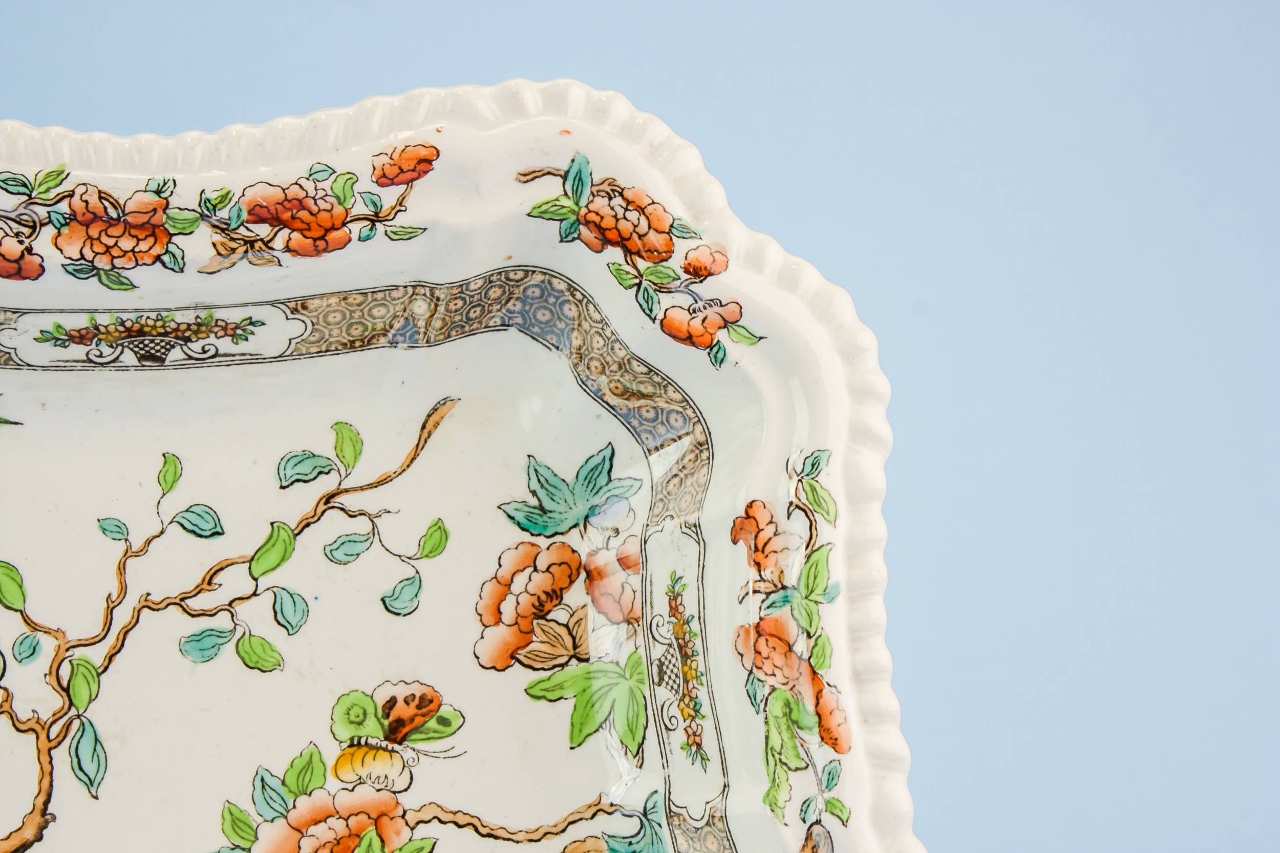 Antique Beautiful Serving — Copeland pottery serving bowl 3