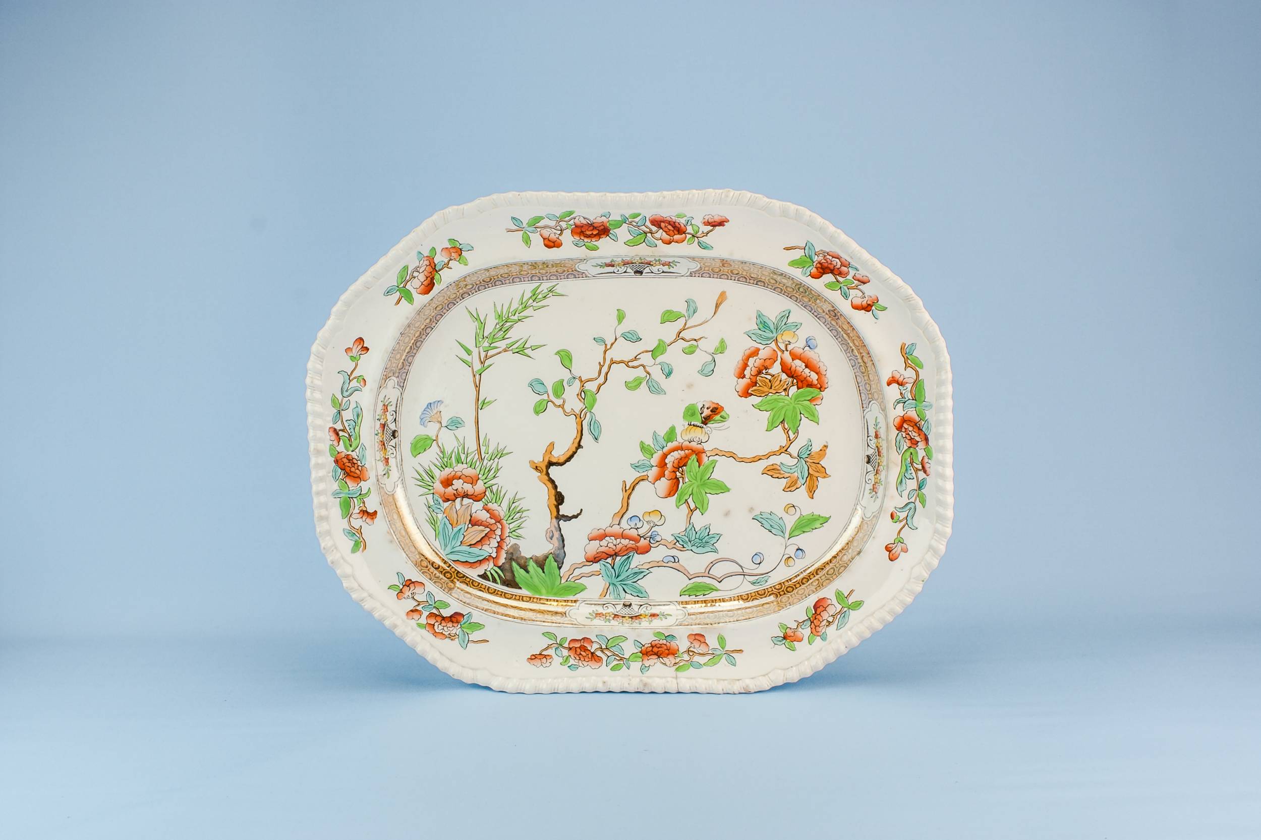 Antique Victorian Floral — Copeland pottery platter