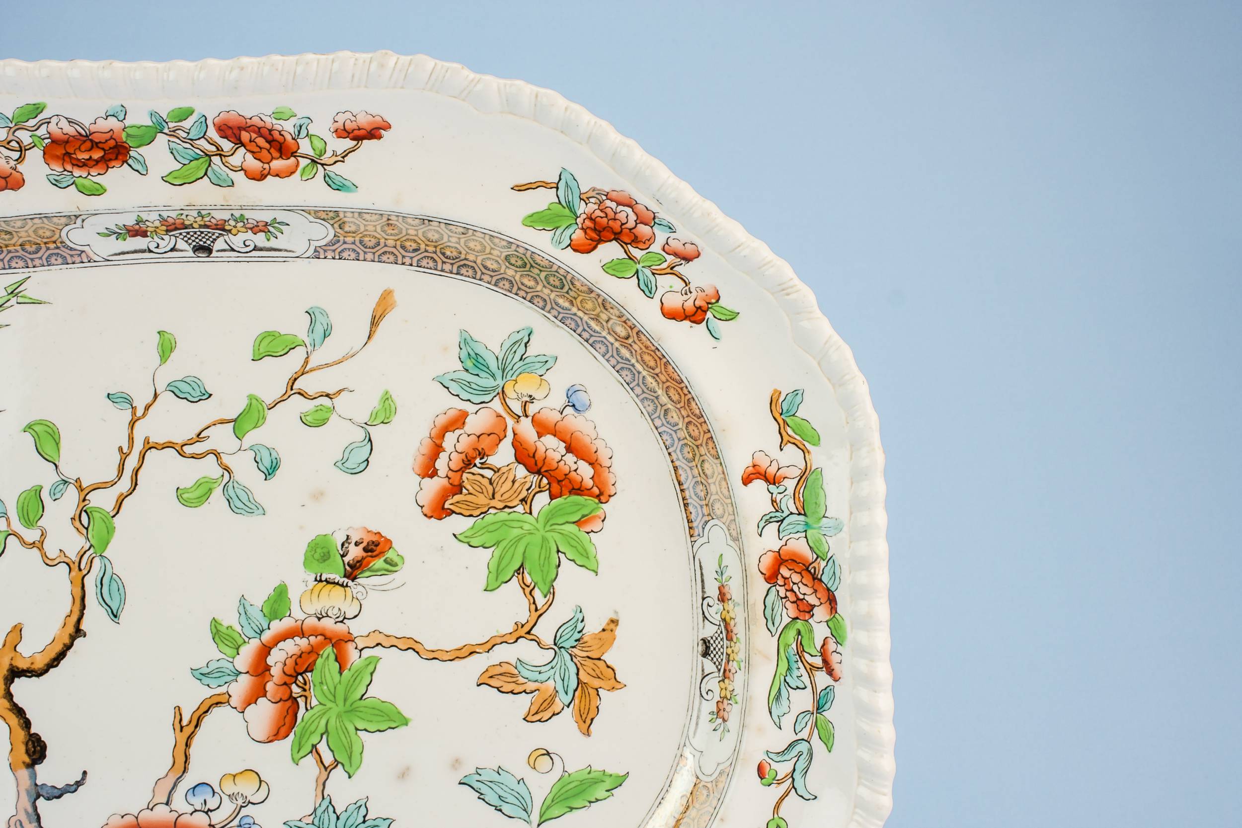 Antique Victorian Floral — Copeland pottery platter 1