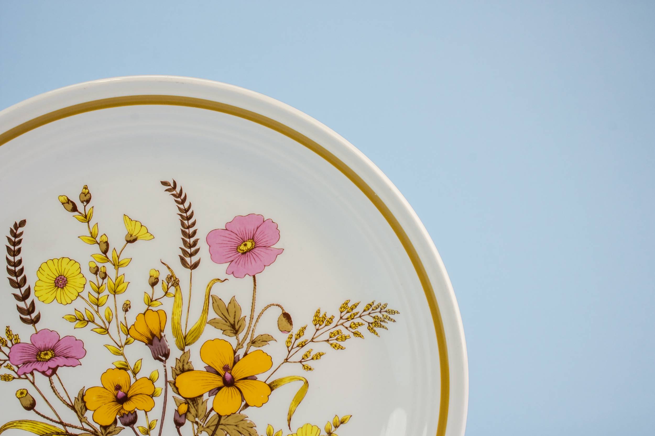 Elegant Vintage Retro — 3 stoneware dinner plates 1