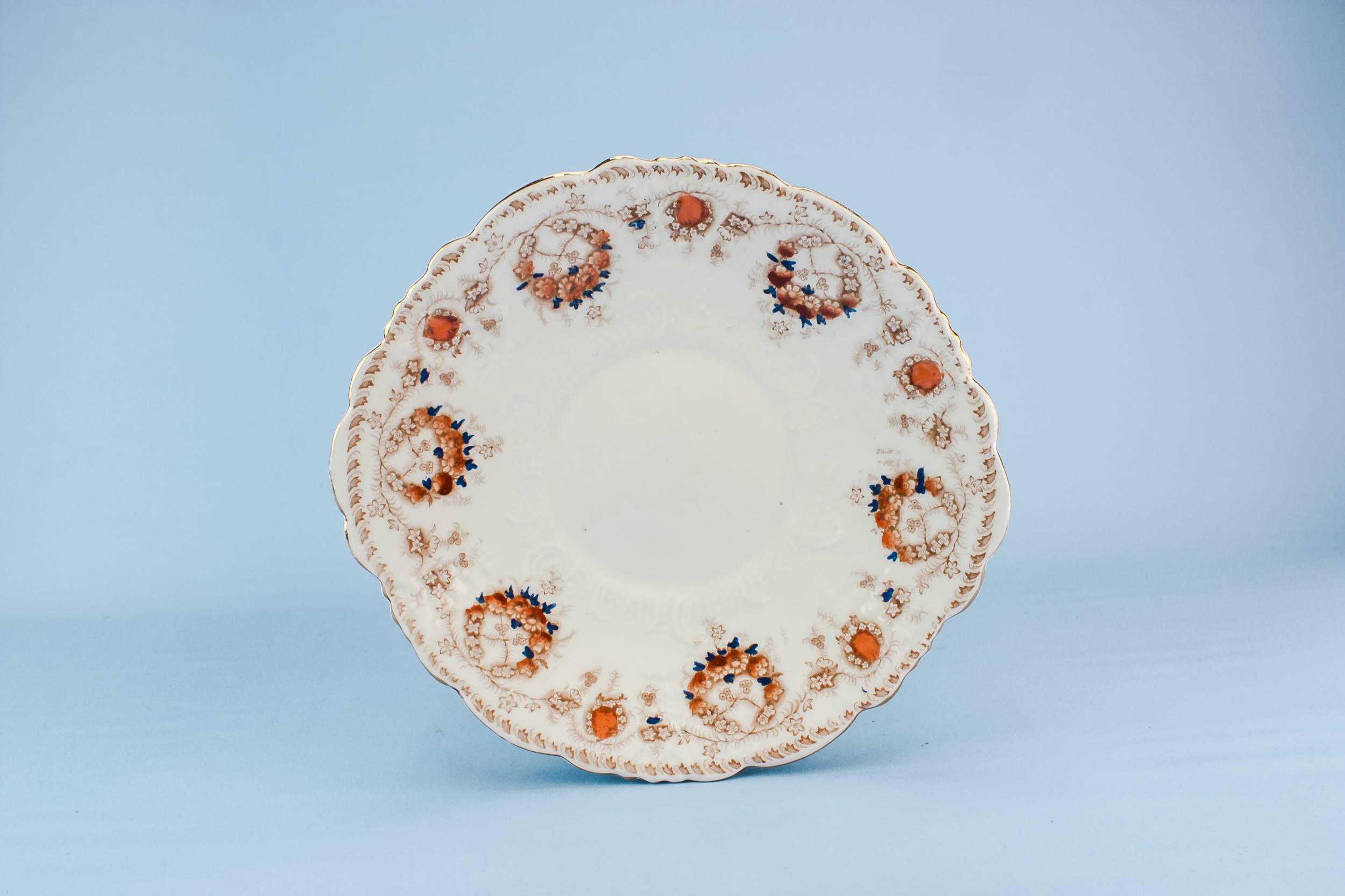 Antique Neo-Classical Floral — Bone china serving dish