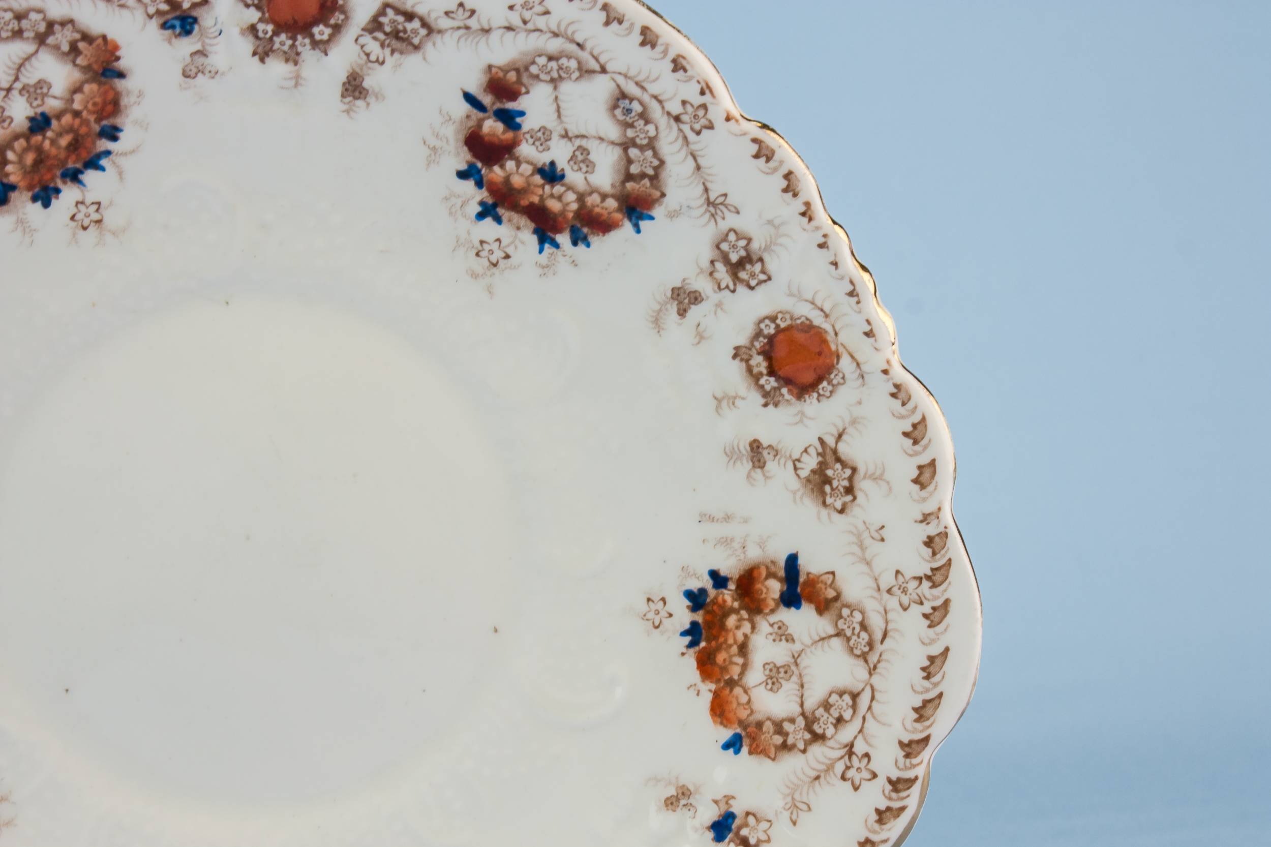 Antique Neo-Classical Floral — Bone china serving dish 1
