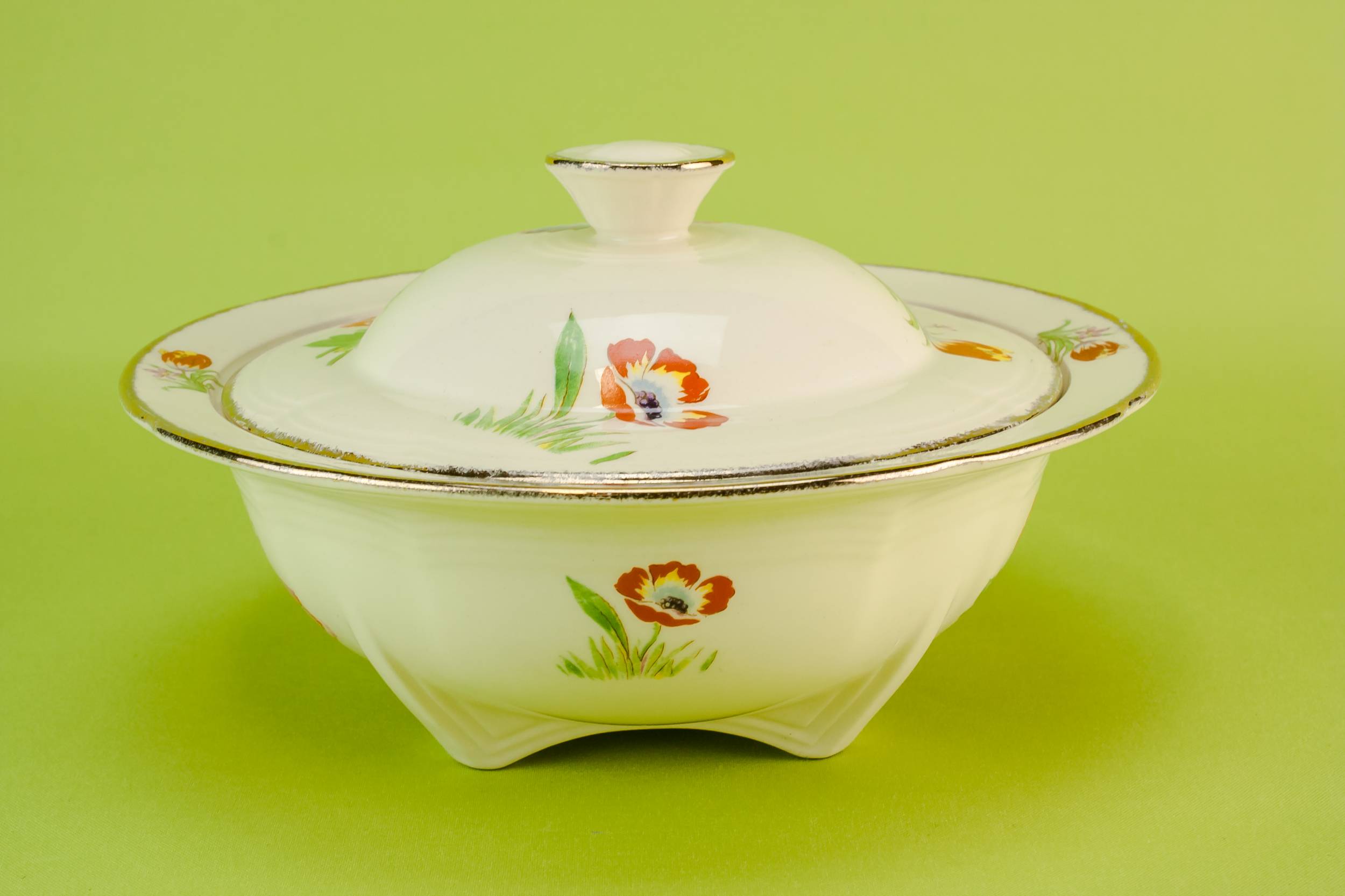 Small Vintage TUREEN — Art Deco tulips tureen 2
