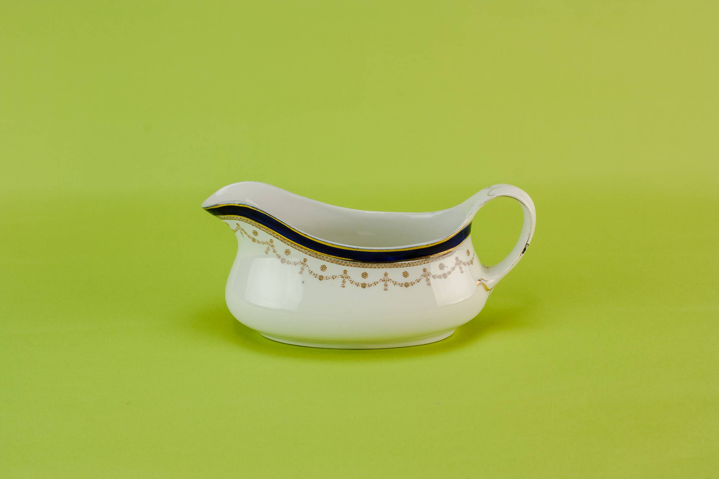 Charming Neo-Classical GRAVY — Blue and white gravy boat