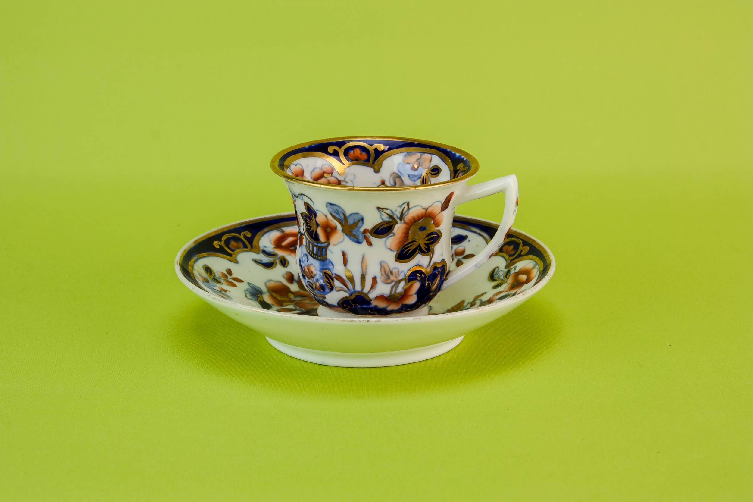 Antique Beautiful Pottery — Floral coffee cup & saucer