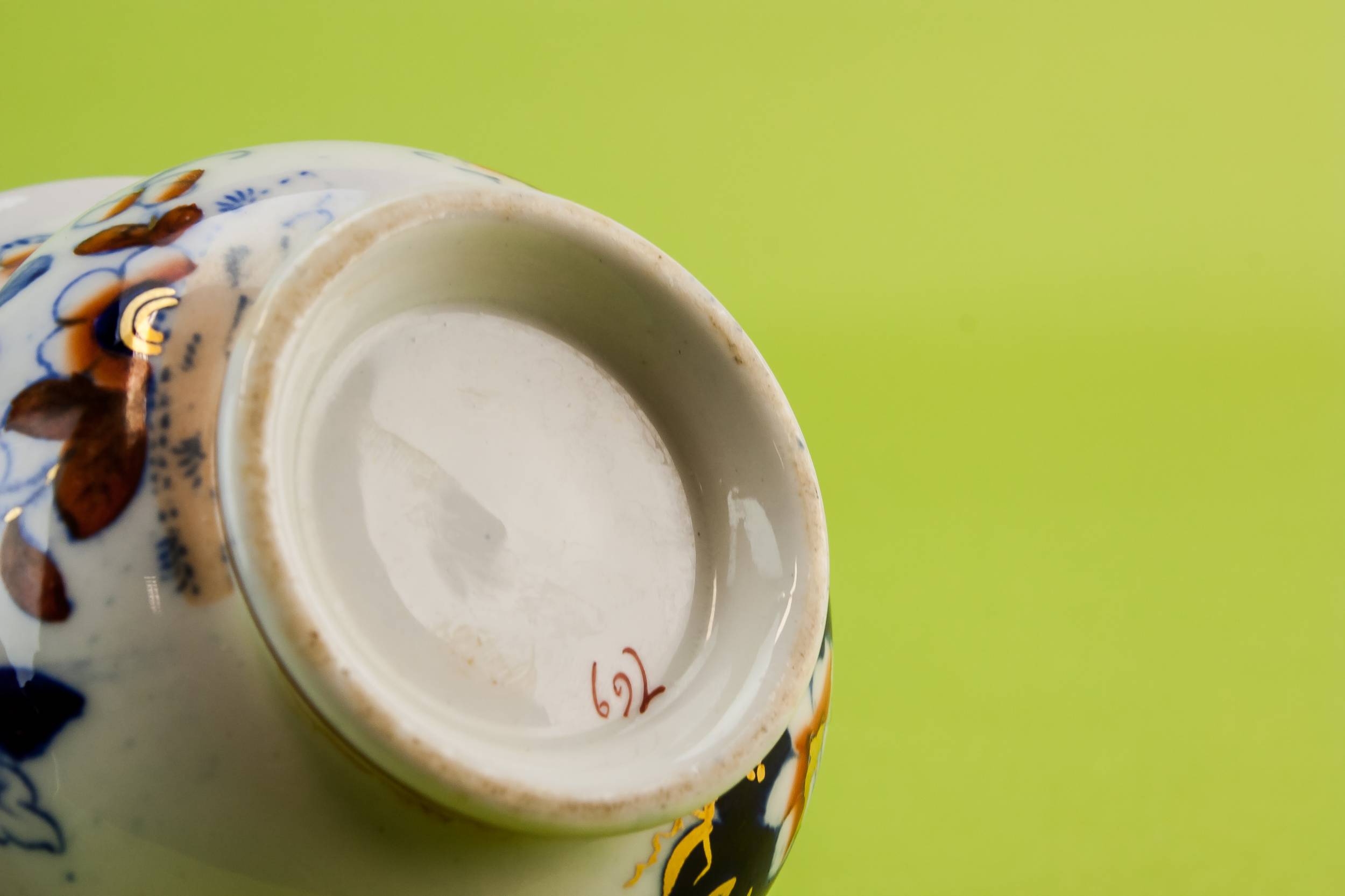 Antique Pottery Cup — Floral teacup & saucer 2