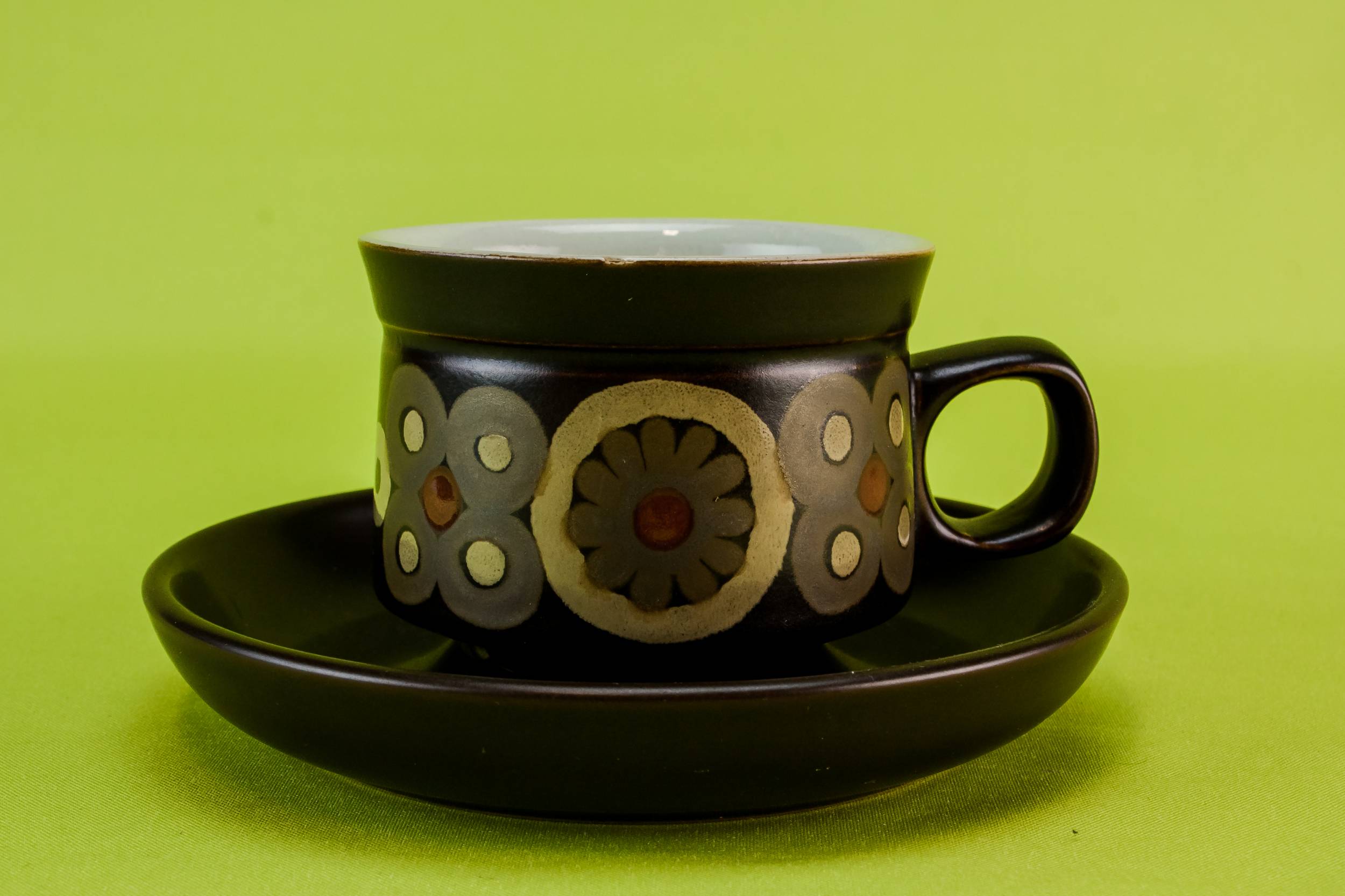 Persons Vintage Brown — Brown pottery tea set for six 3