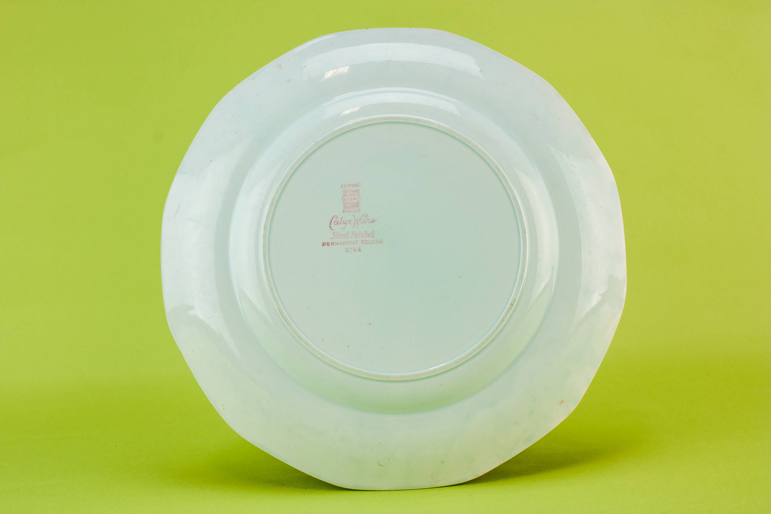 Vintage Rustic Calyx — 8 Adams pottery dinner plates 2