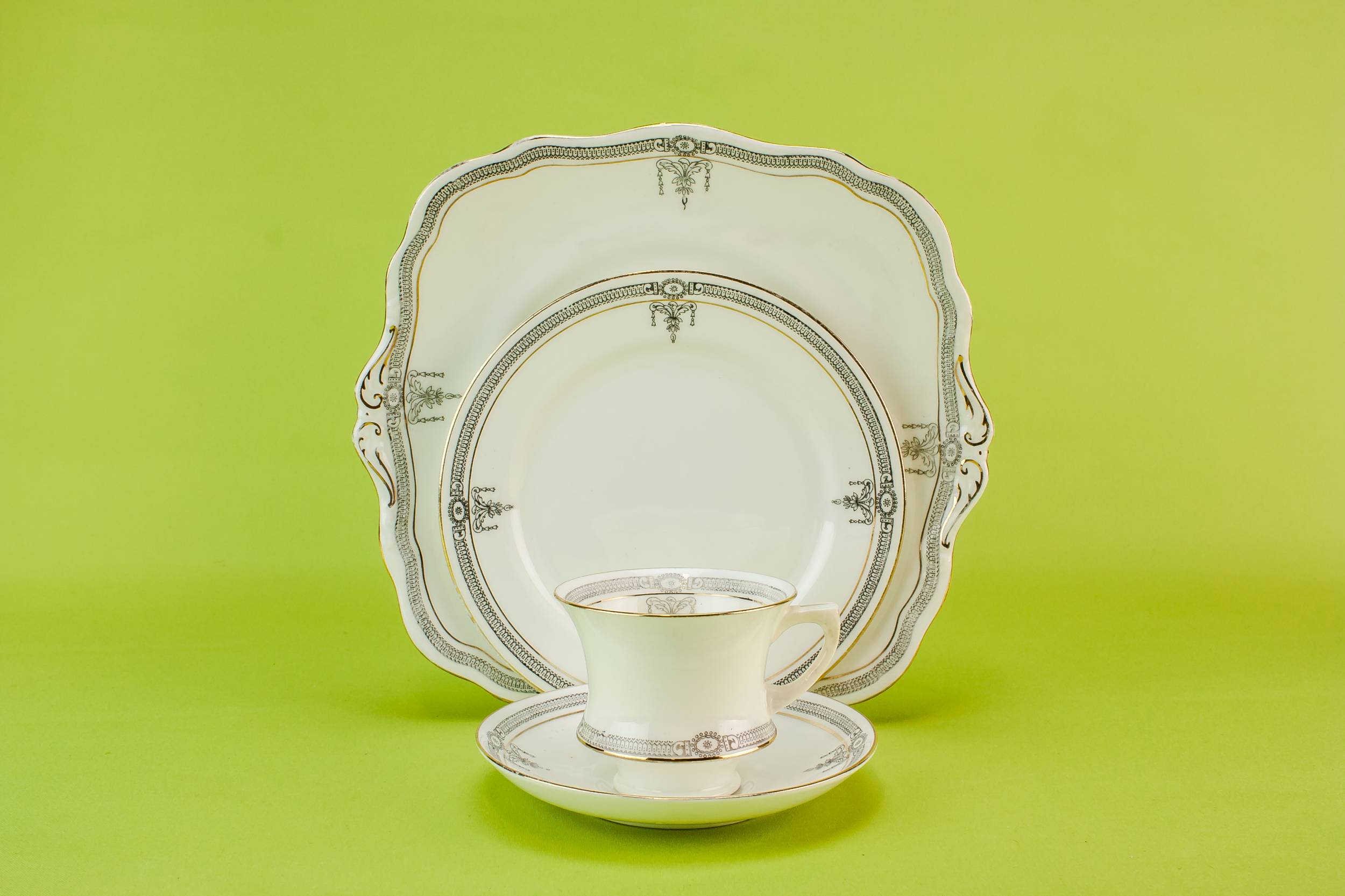 Persons Neo-Classical Antique — Bone china tea set for four