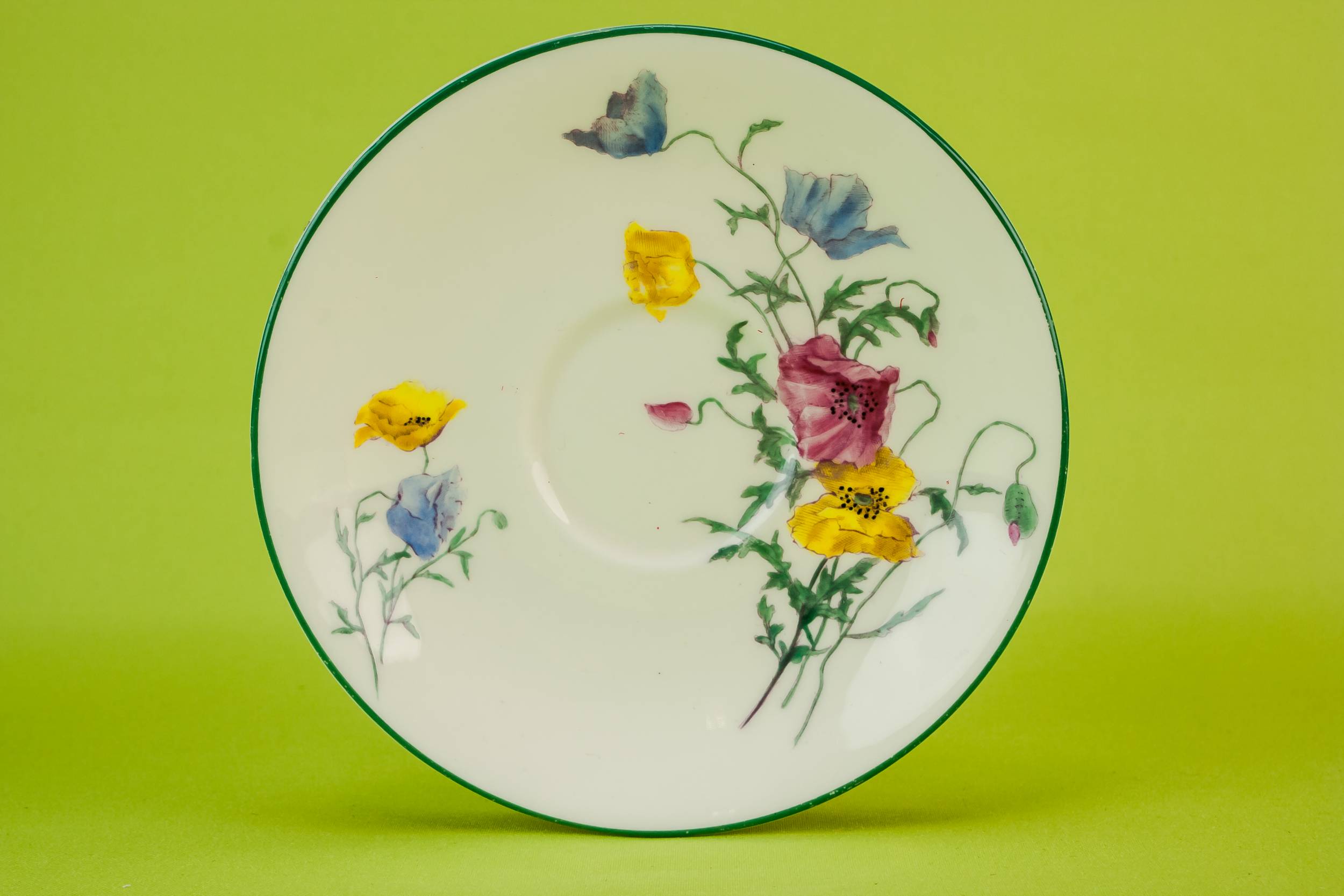 Harlequin Saucers Pottery — 6 harlequin tea saucers