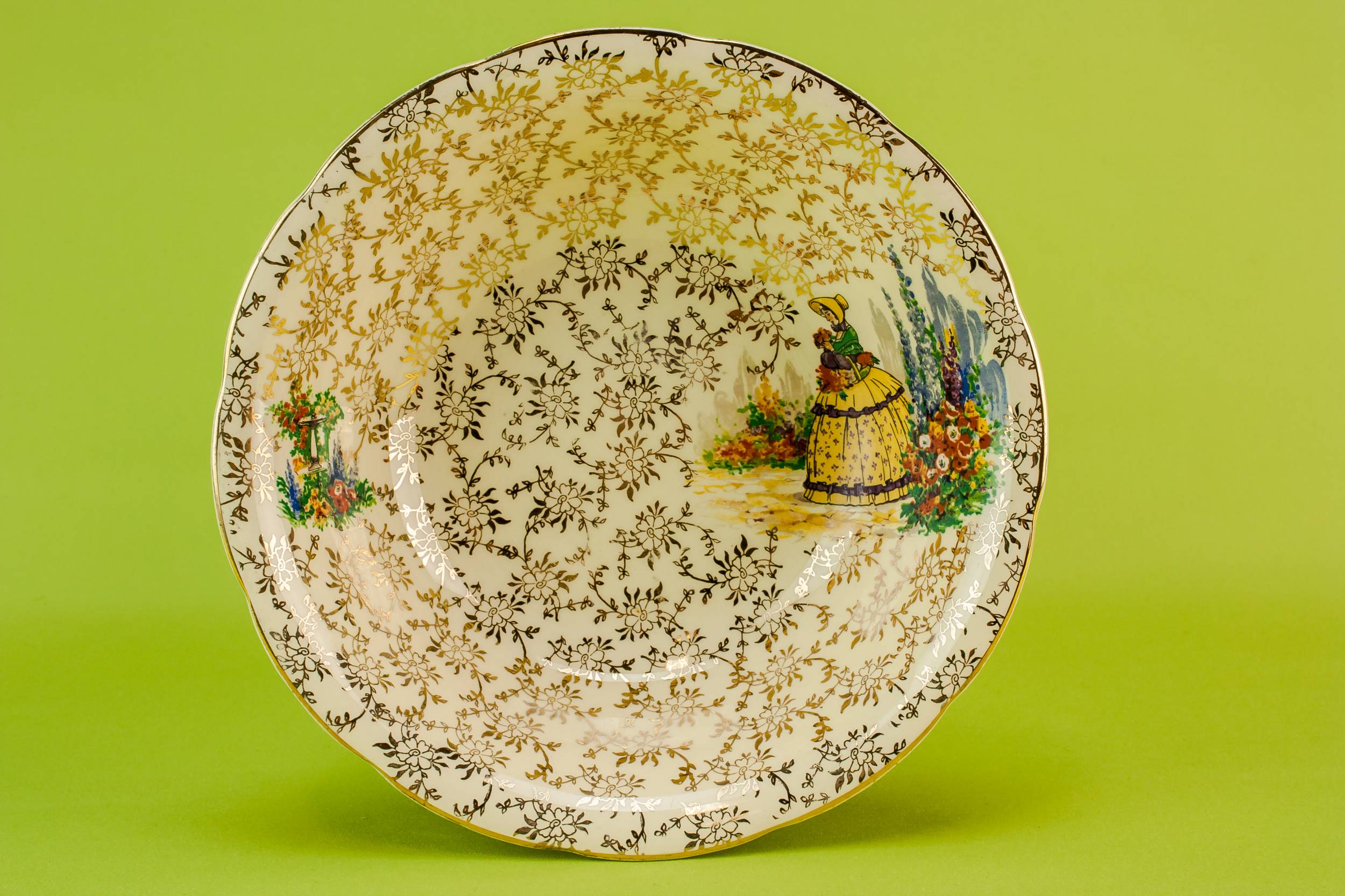 Shabby Chic Pottery — Art Deco pottery serving bowl 1