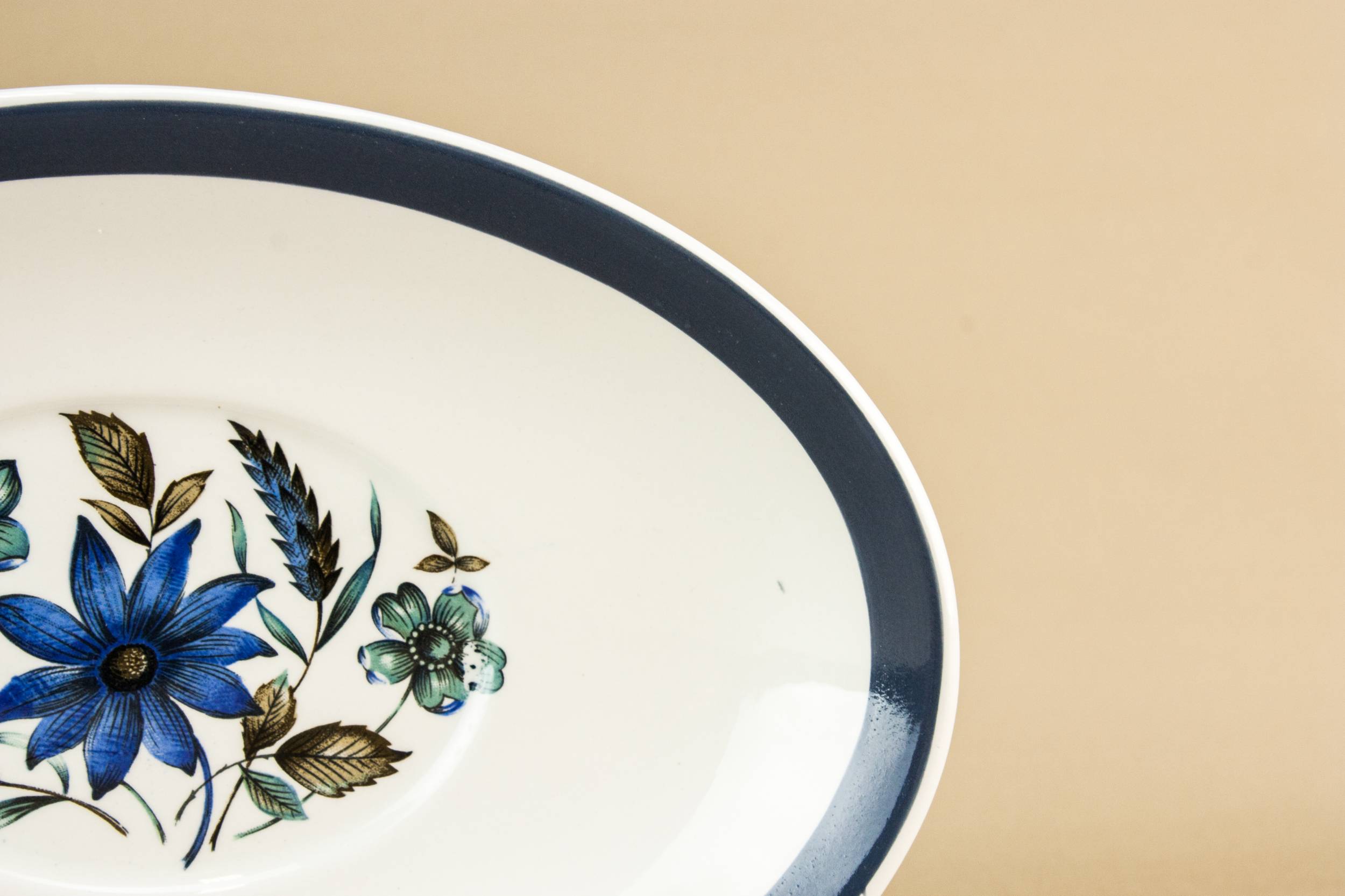 Blue Modernist Dish — Modernist pottery platter 1