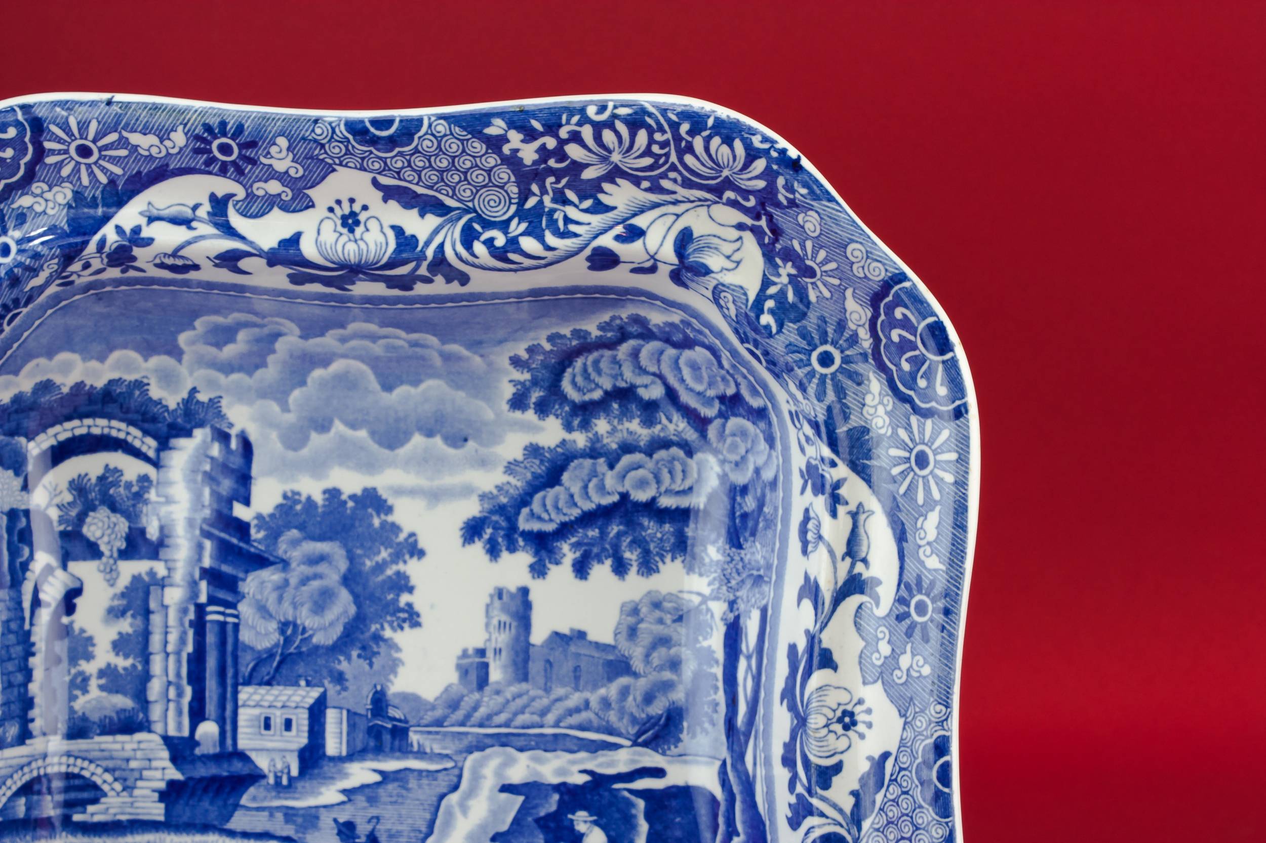 Vintage Elegant Copeland — Blue and white serving dish 2