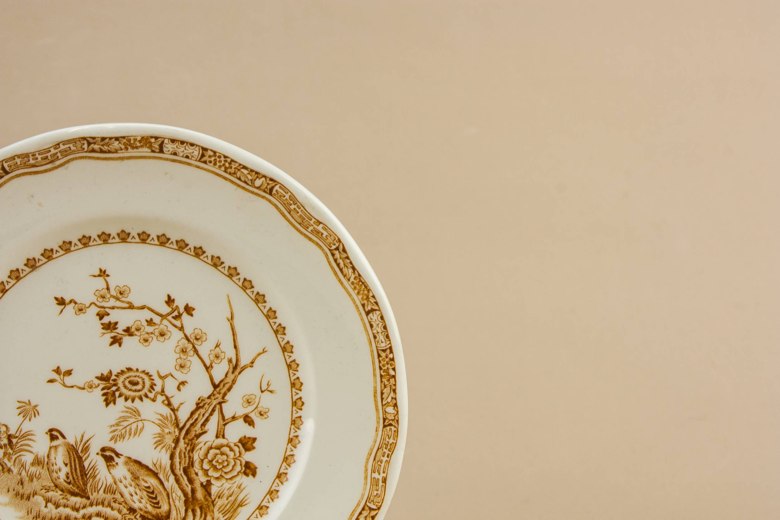 Pottery Charming Quail — 5 Art Deco pottery plates 1