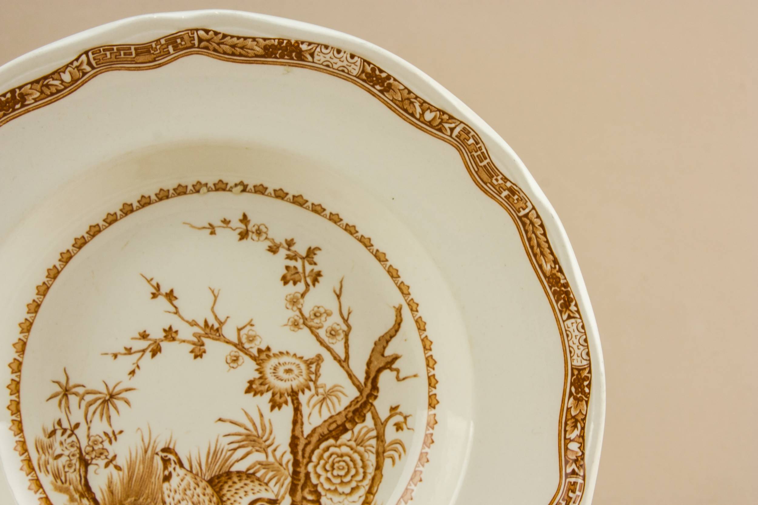 Spectacular Vintage Quail — Art Deco pottery bowl 1