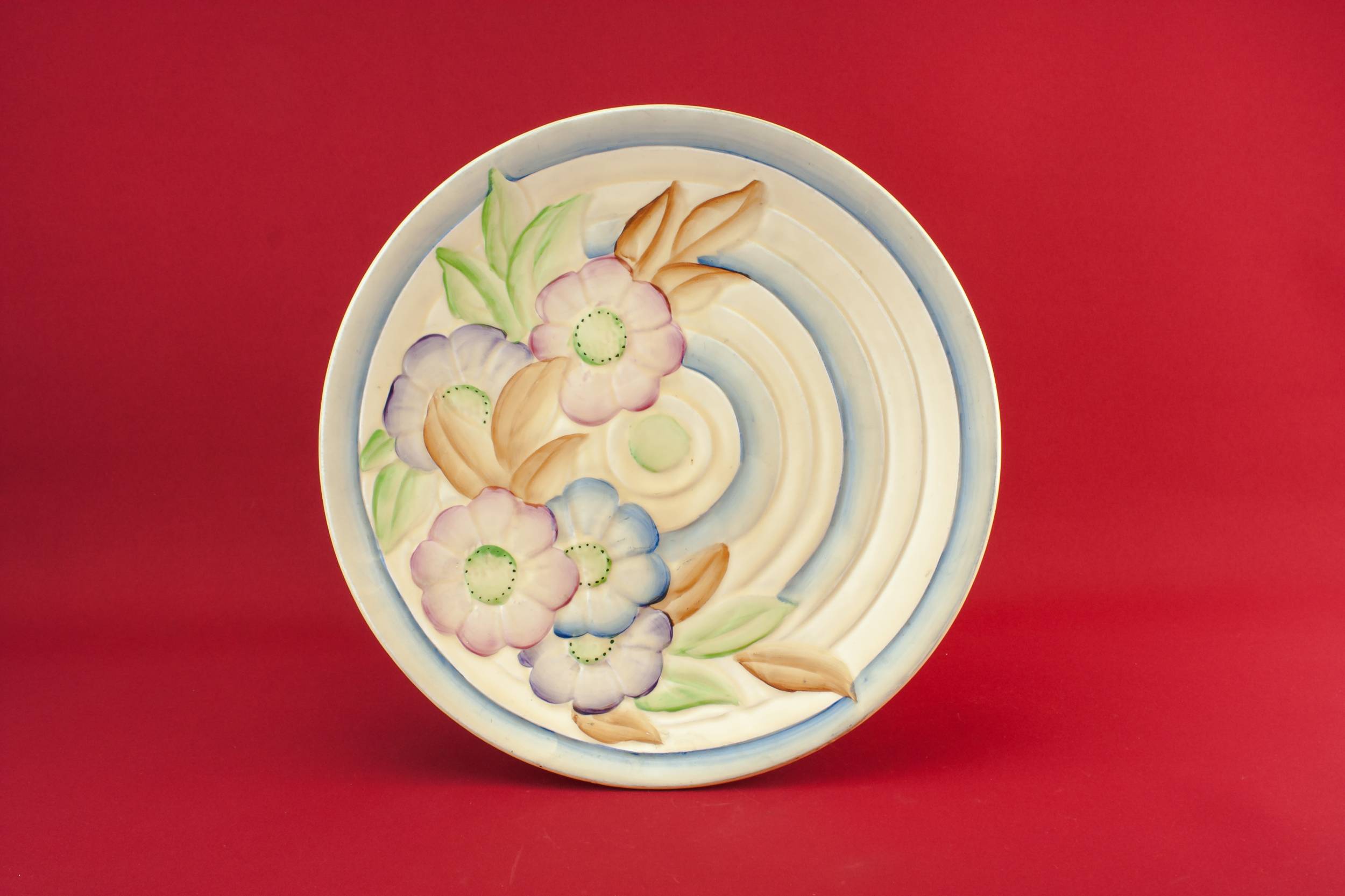 Unusual Pottery Pastel — Art Deco pottery serving bowl