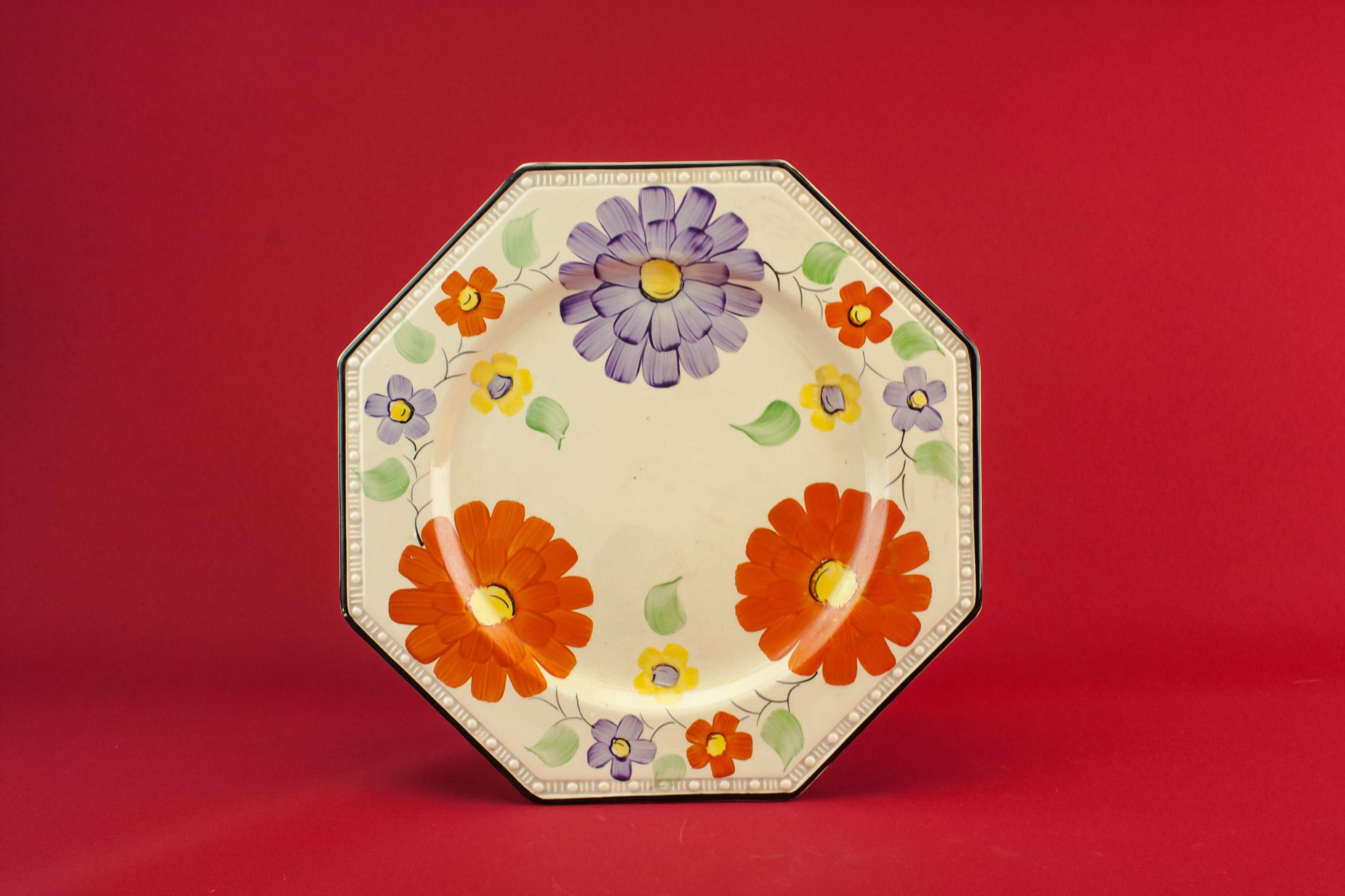 Colourful Vintage Floral — Art Deco pottery serving dish