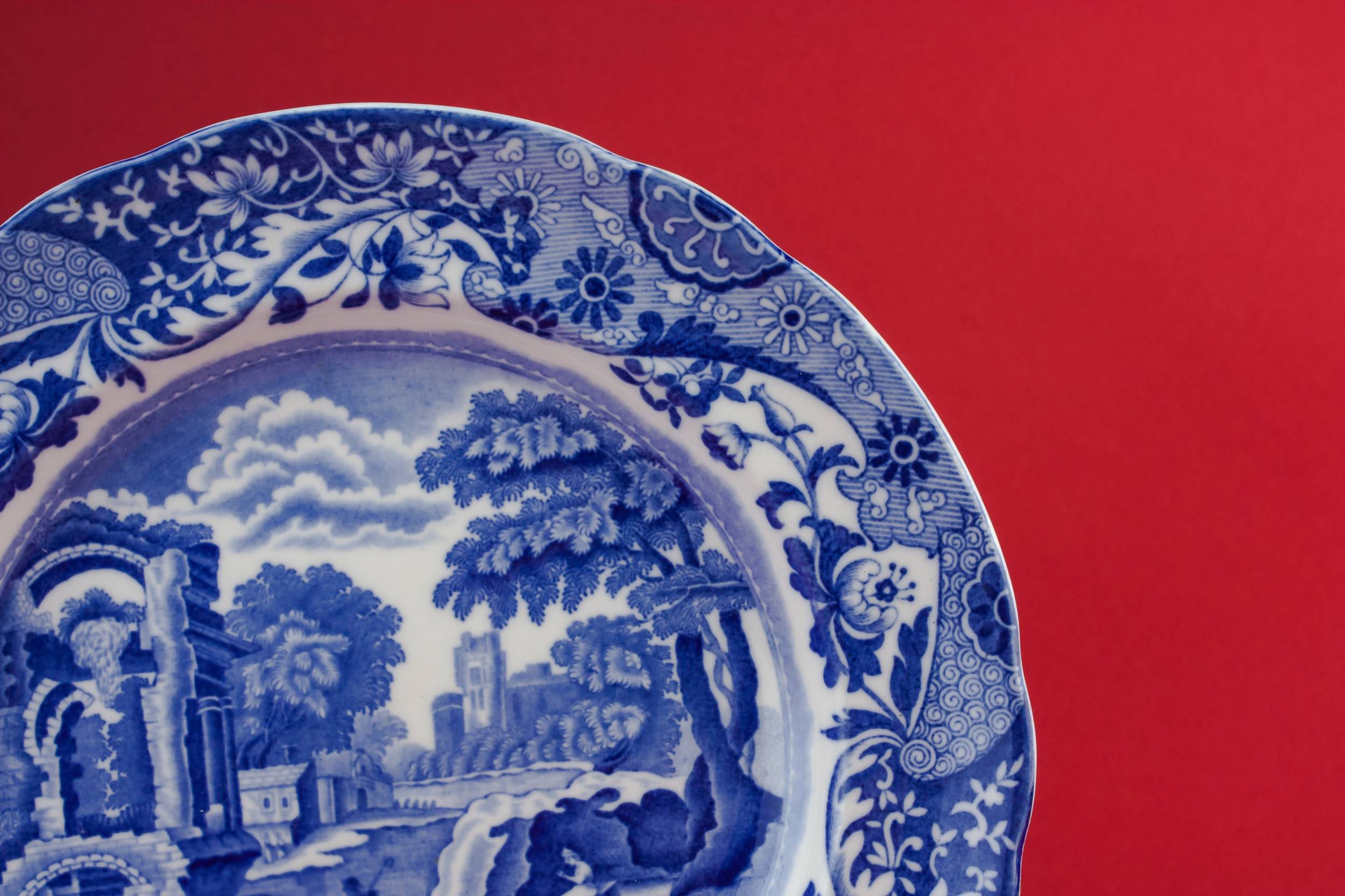 Blue And White — Retro pottery plate 1