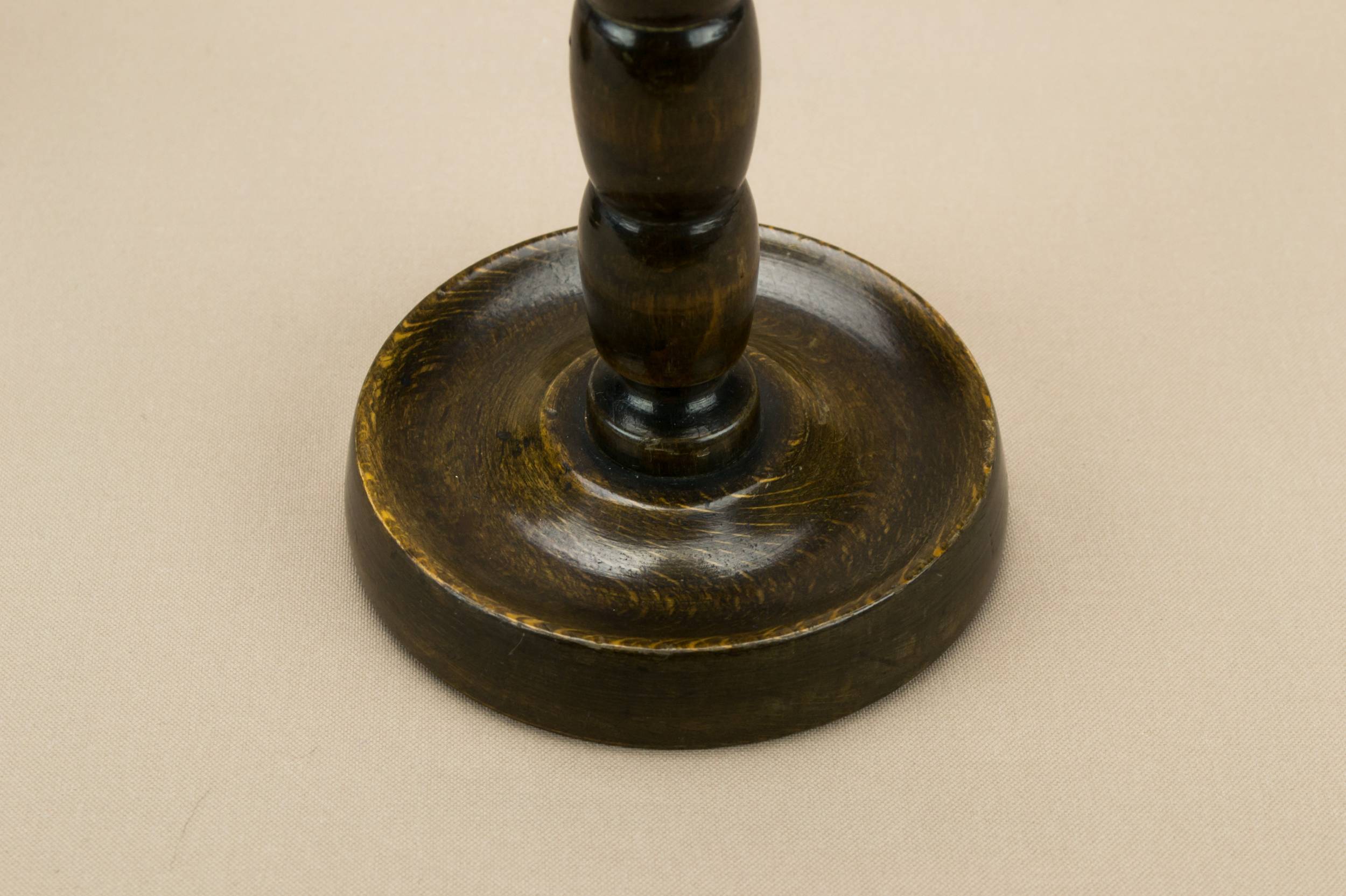 Spectacular Wood Bobbin — 2 mahogany candlestick 5