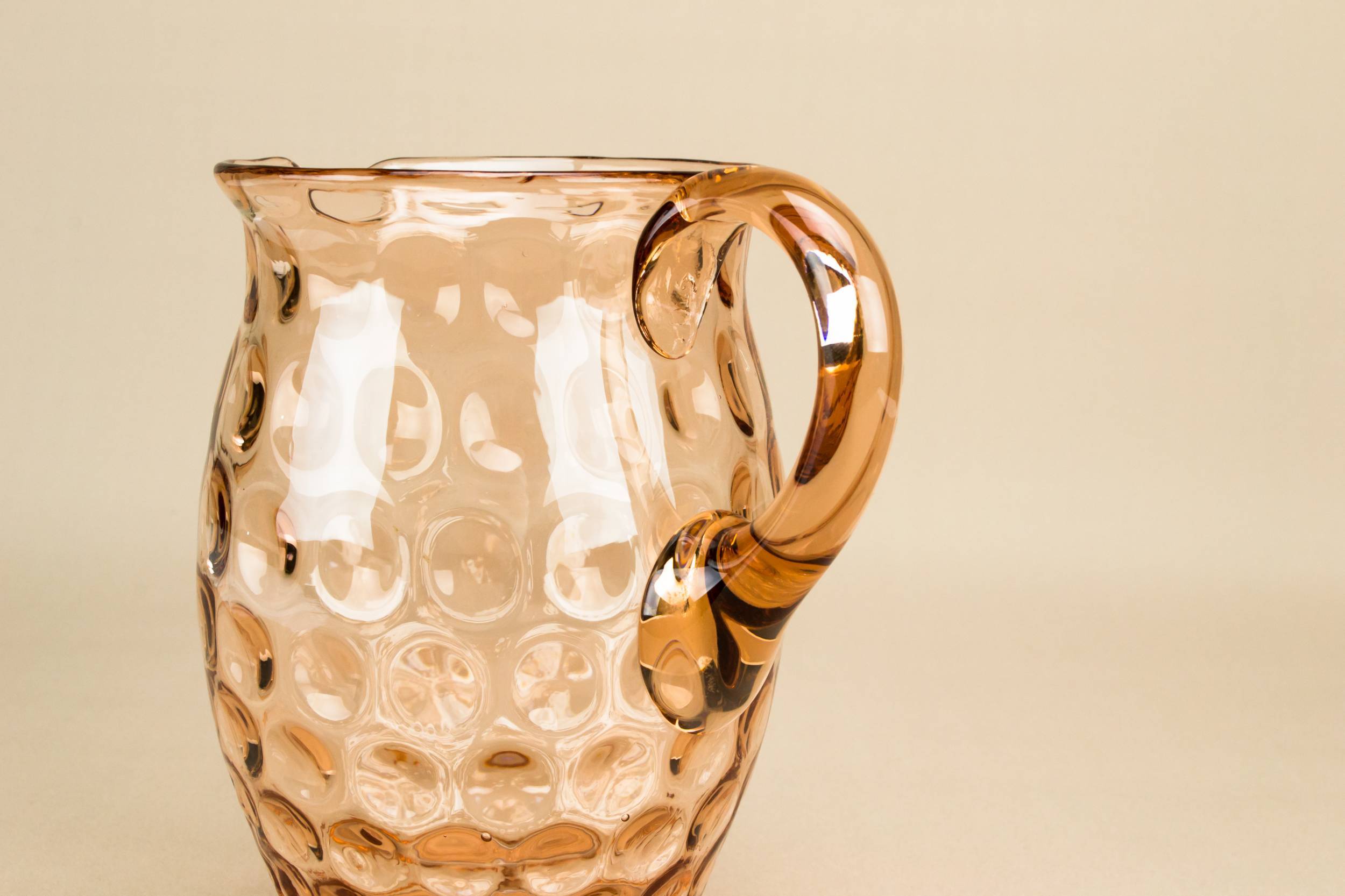 Vintage Art Deco — Pink blown glass jug 2