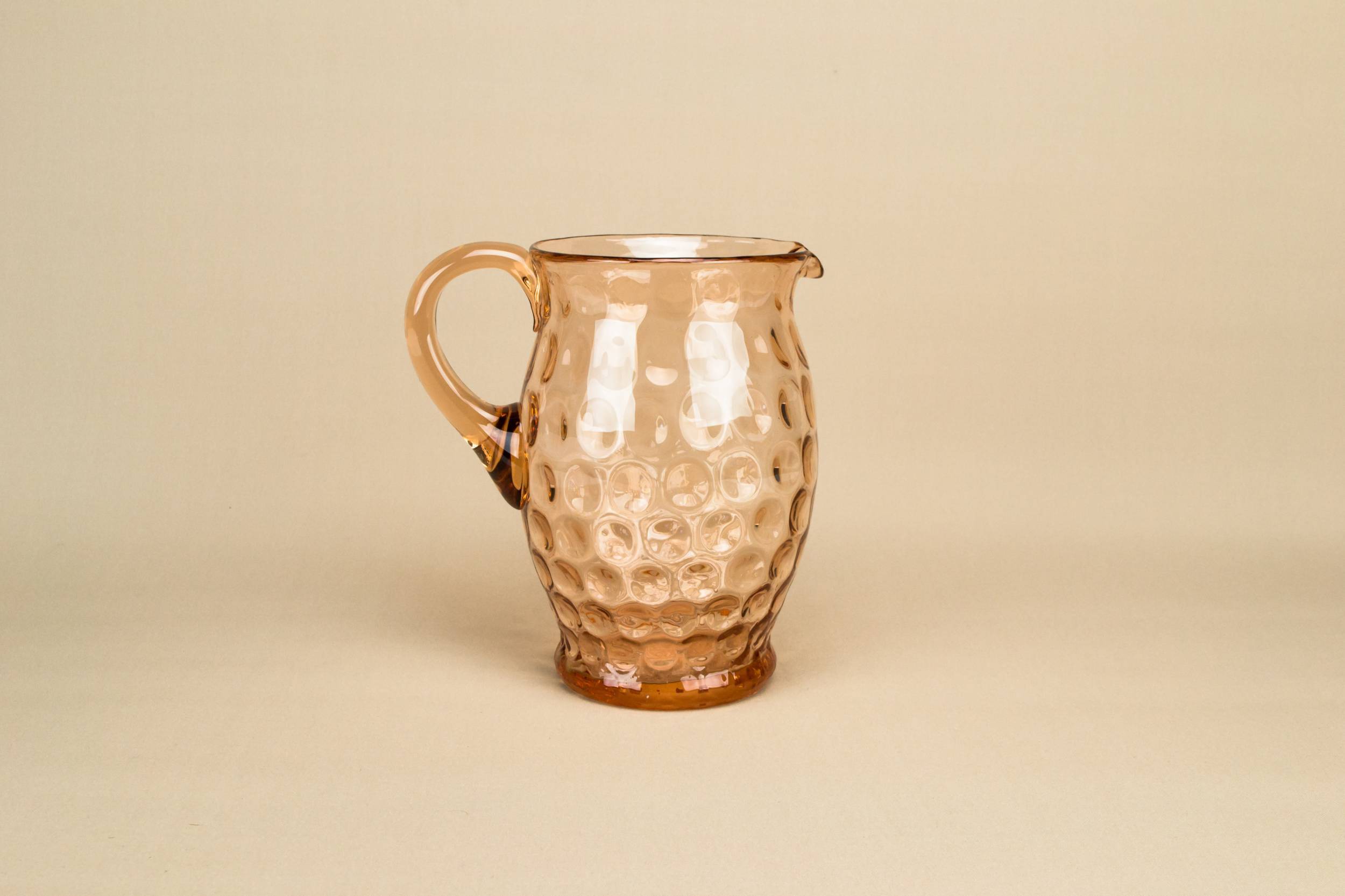 Vintage Art Deco — Pink blown glass jug