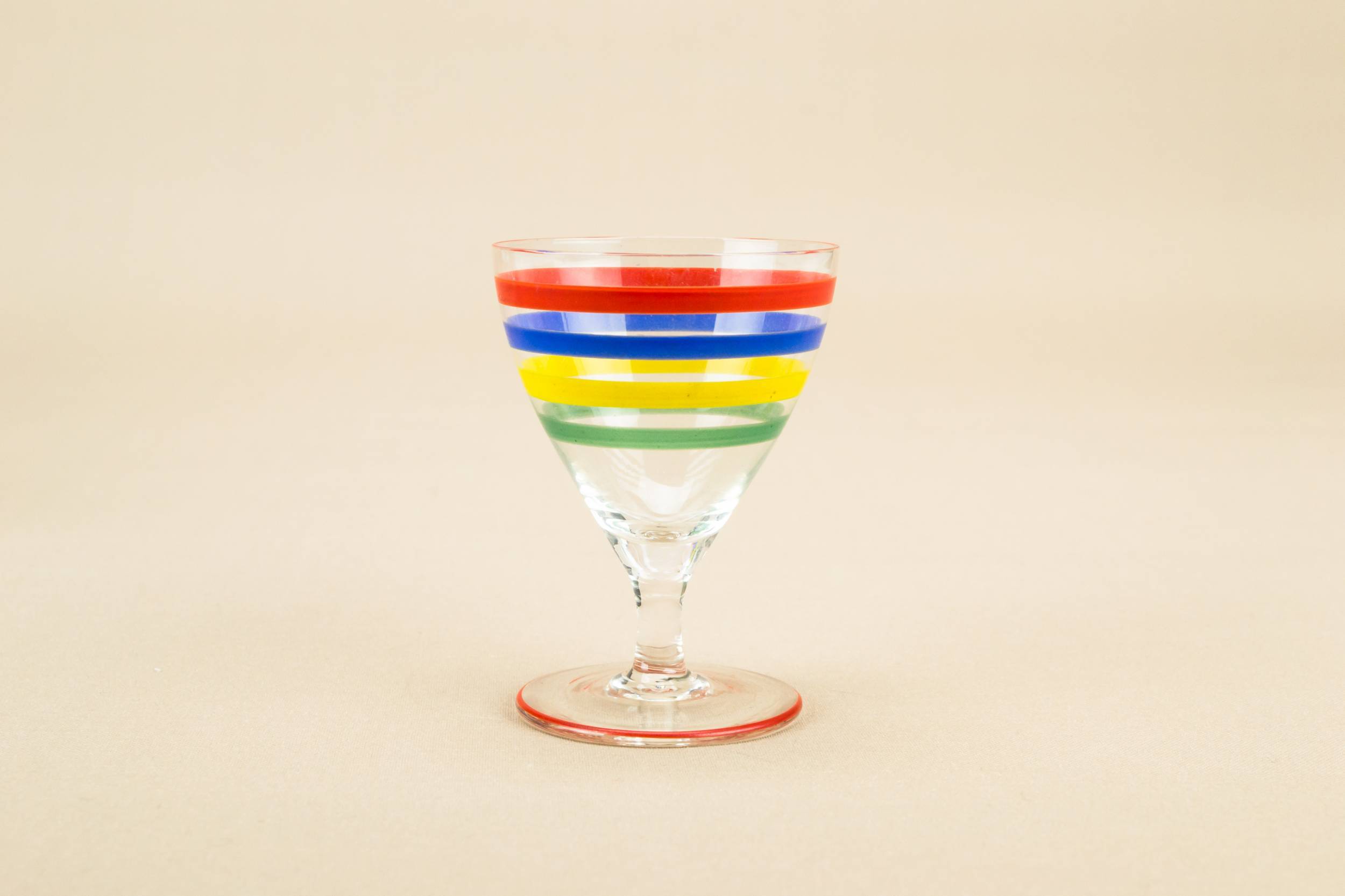 Red Vintage Stripes — 4 rainbow port glasses 1