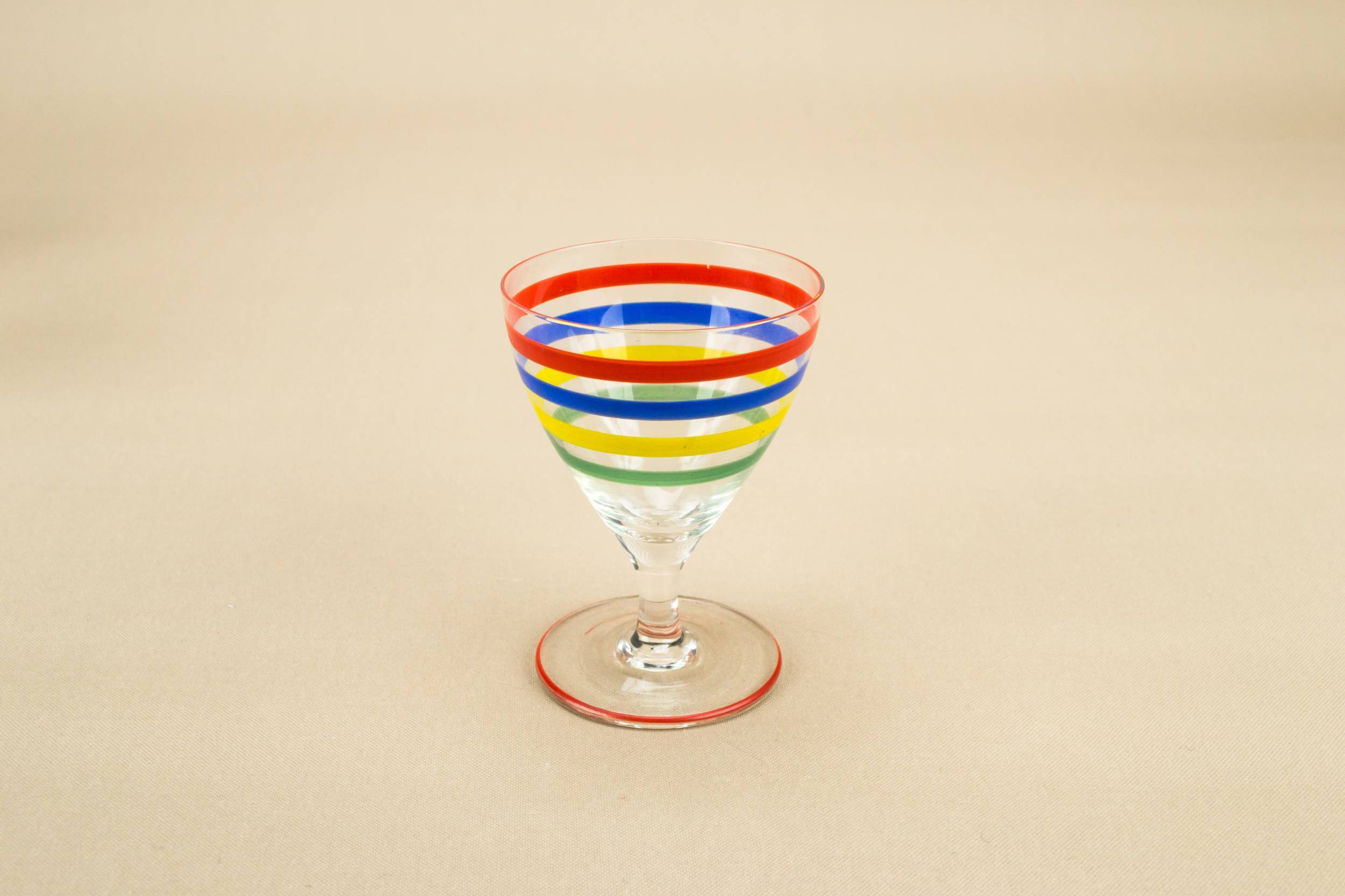 Red Vintage Stripes — 4 rainbow port glasses 2