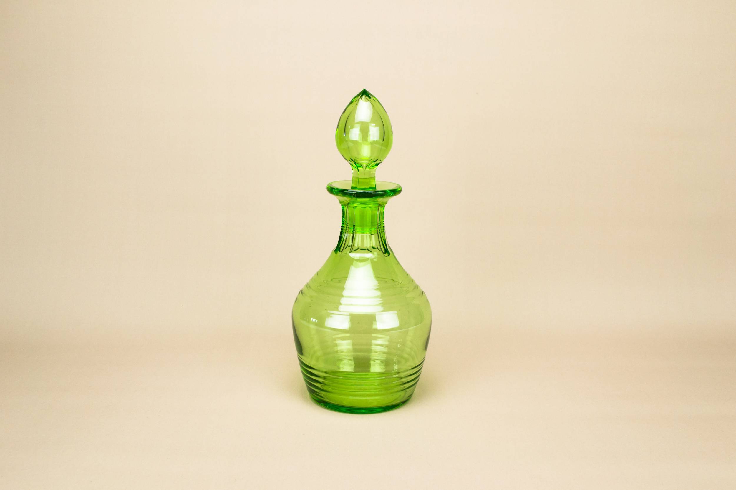Vintage Stuart Brandy — Green glass Stuart decanter