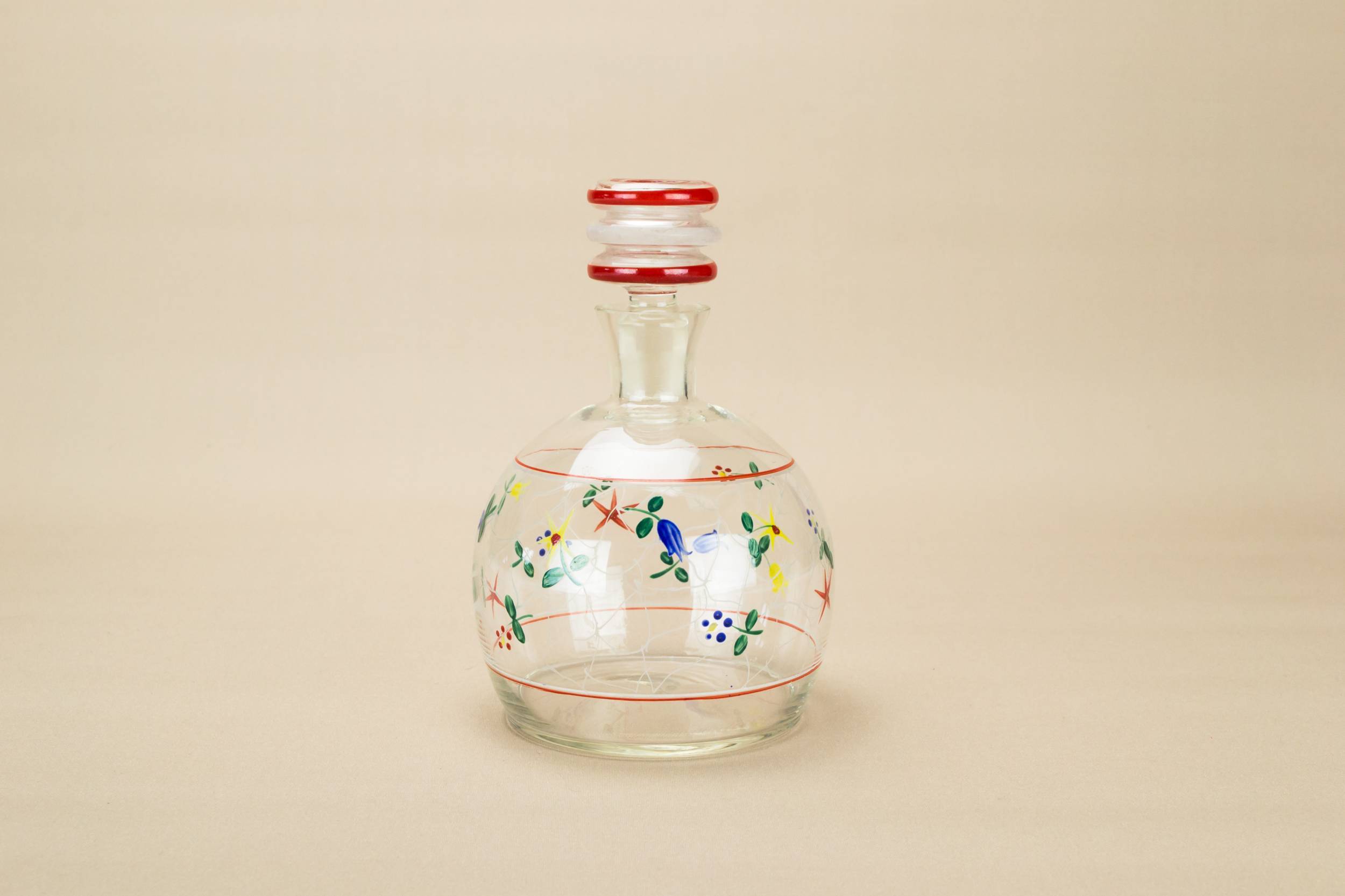 Attractive Round Water — Art Deco colourful decanter