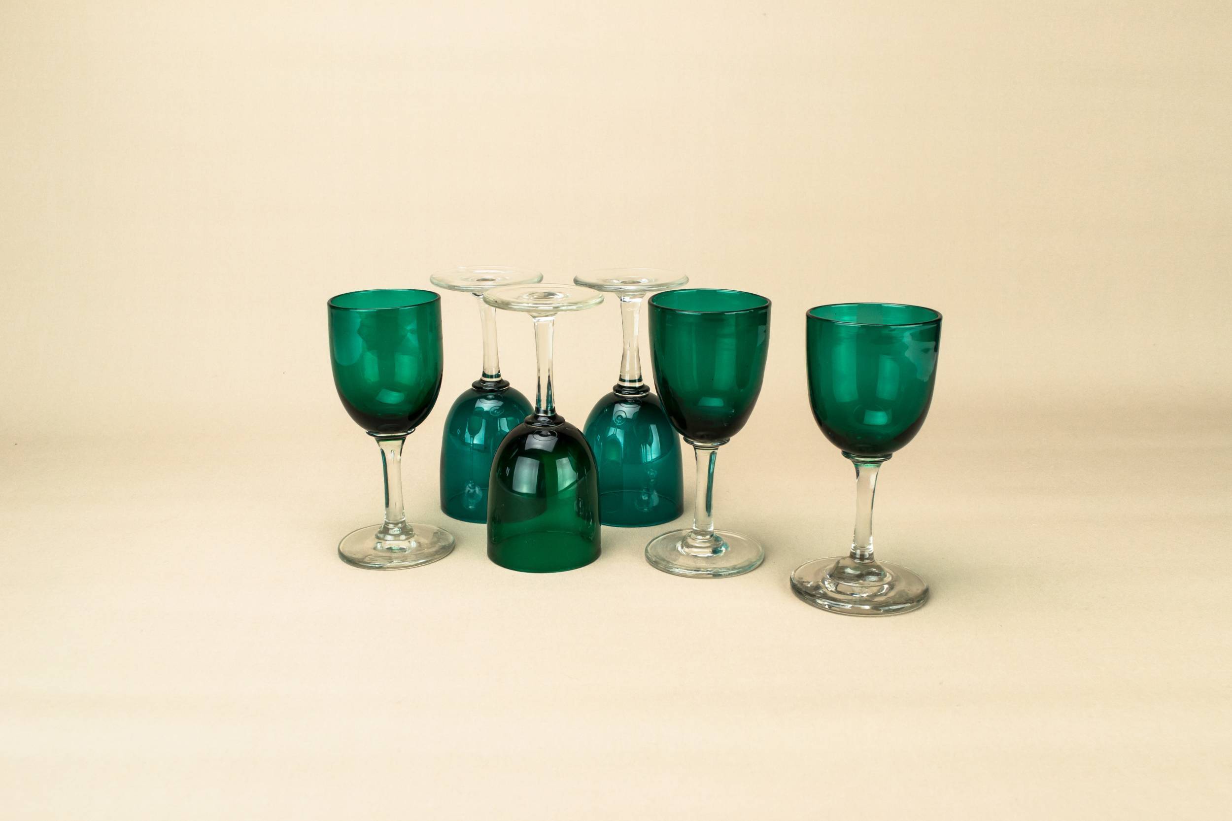 Green Victorian Minimalist — 6 green dessert glasses 2