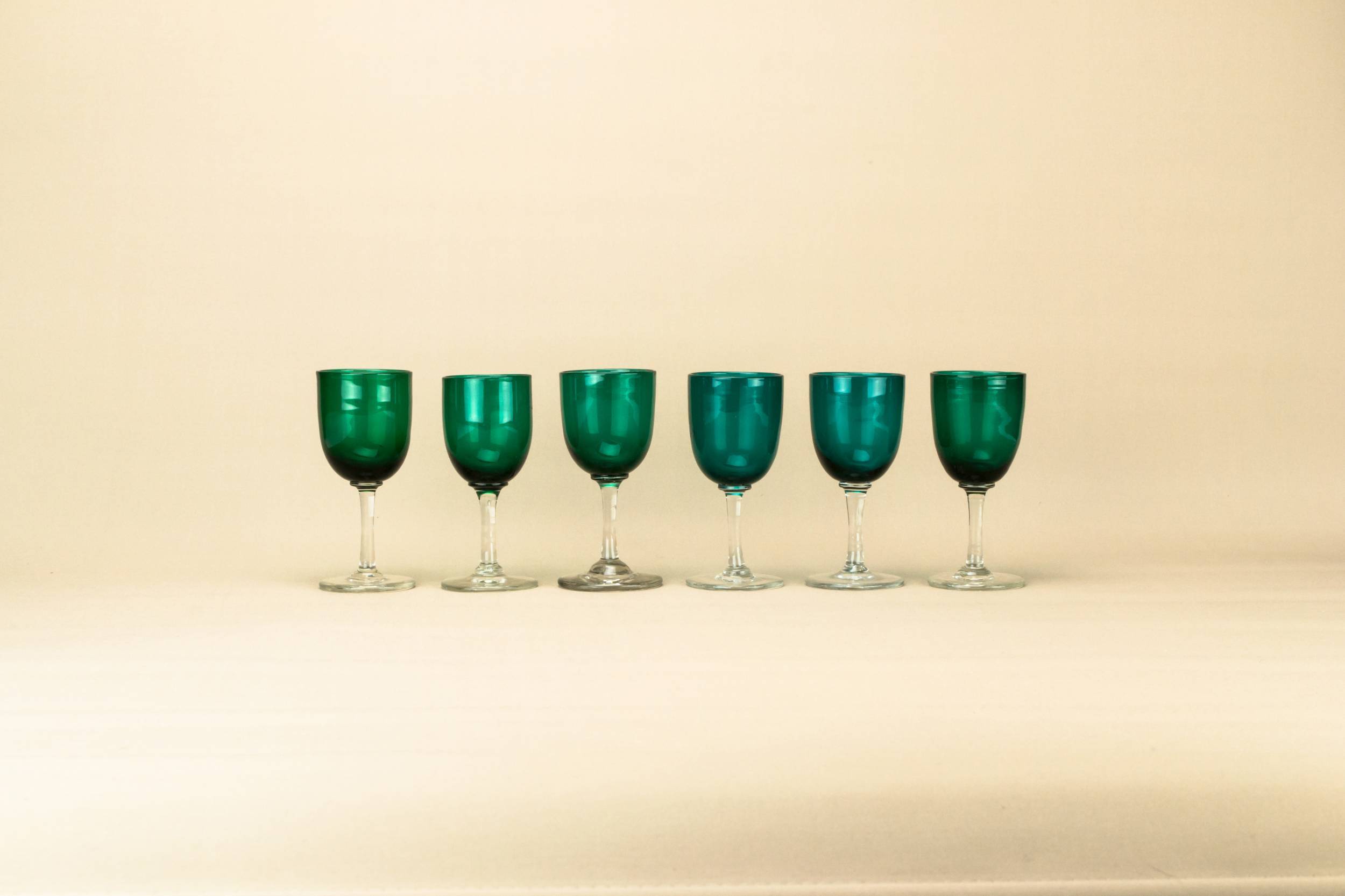Green Victorian Minimalist — 6 green dessert glasses 3