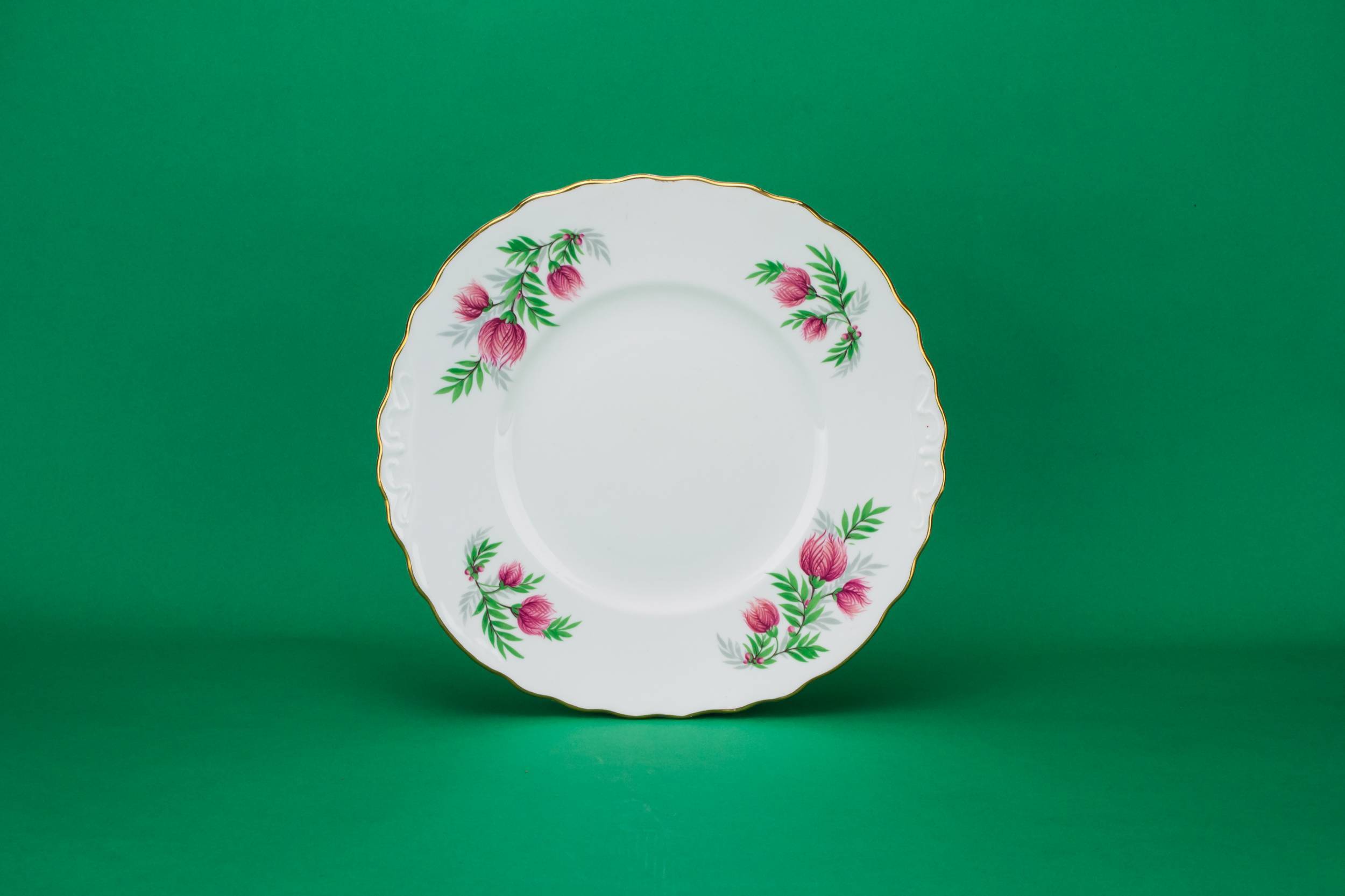 Persons Attractive Mid-century — Red and green tea set for 6 2