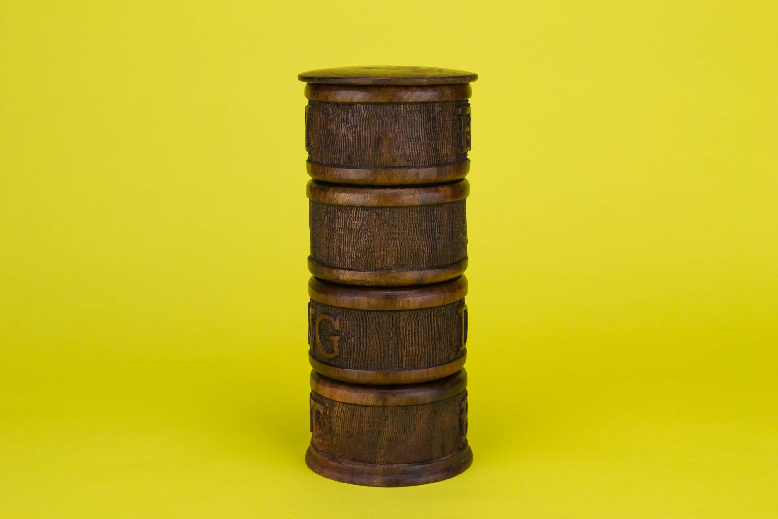 Wood Vintage TEA — 4 carved wood tea boxes 2