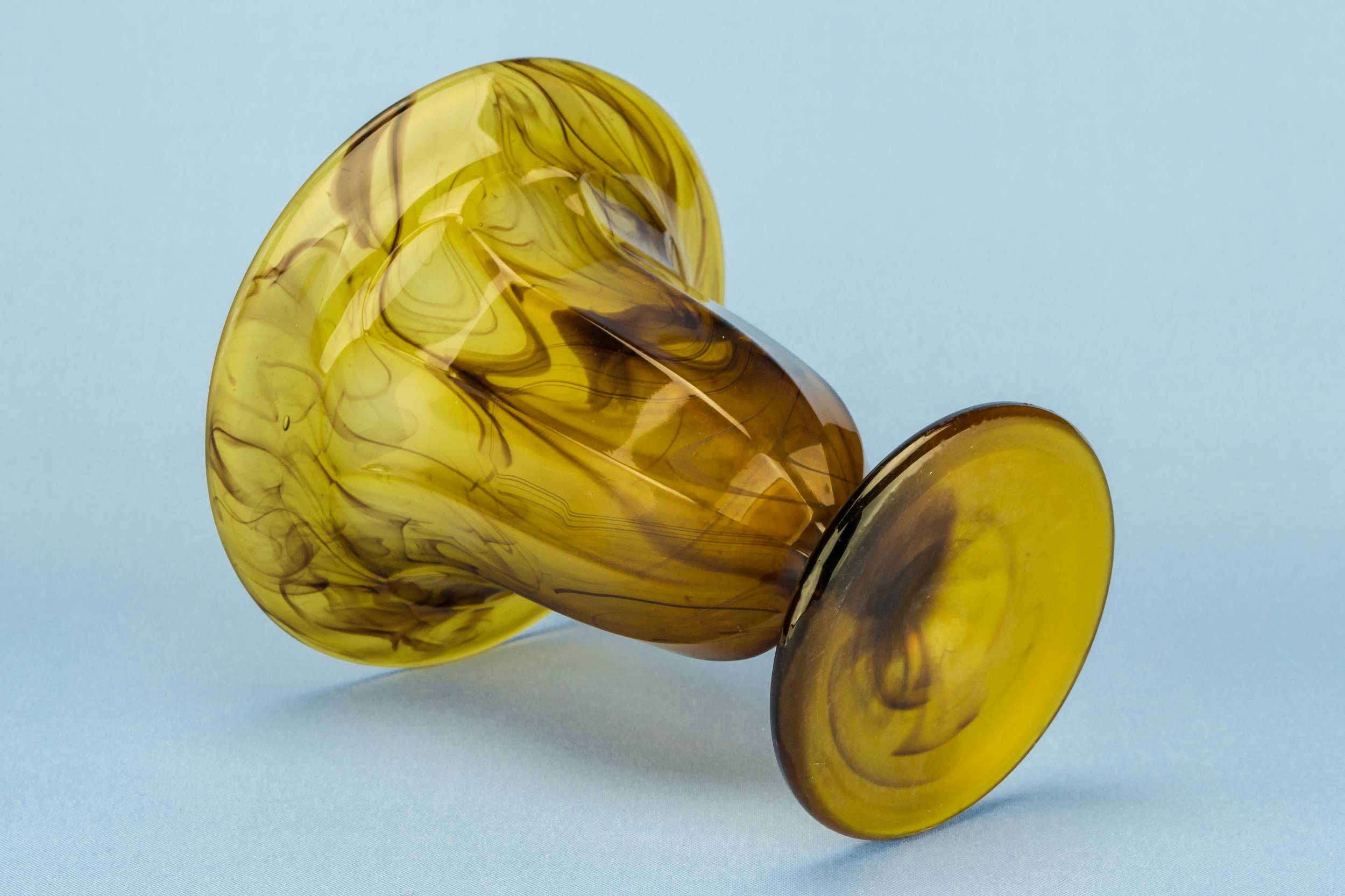 Spectacular Victorian Marbled — Amber glass sugar bowl 2