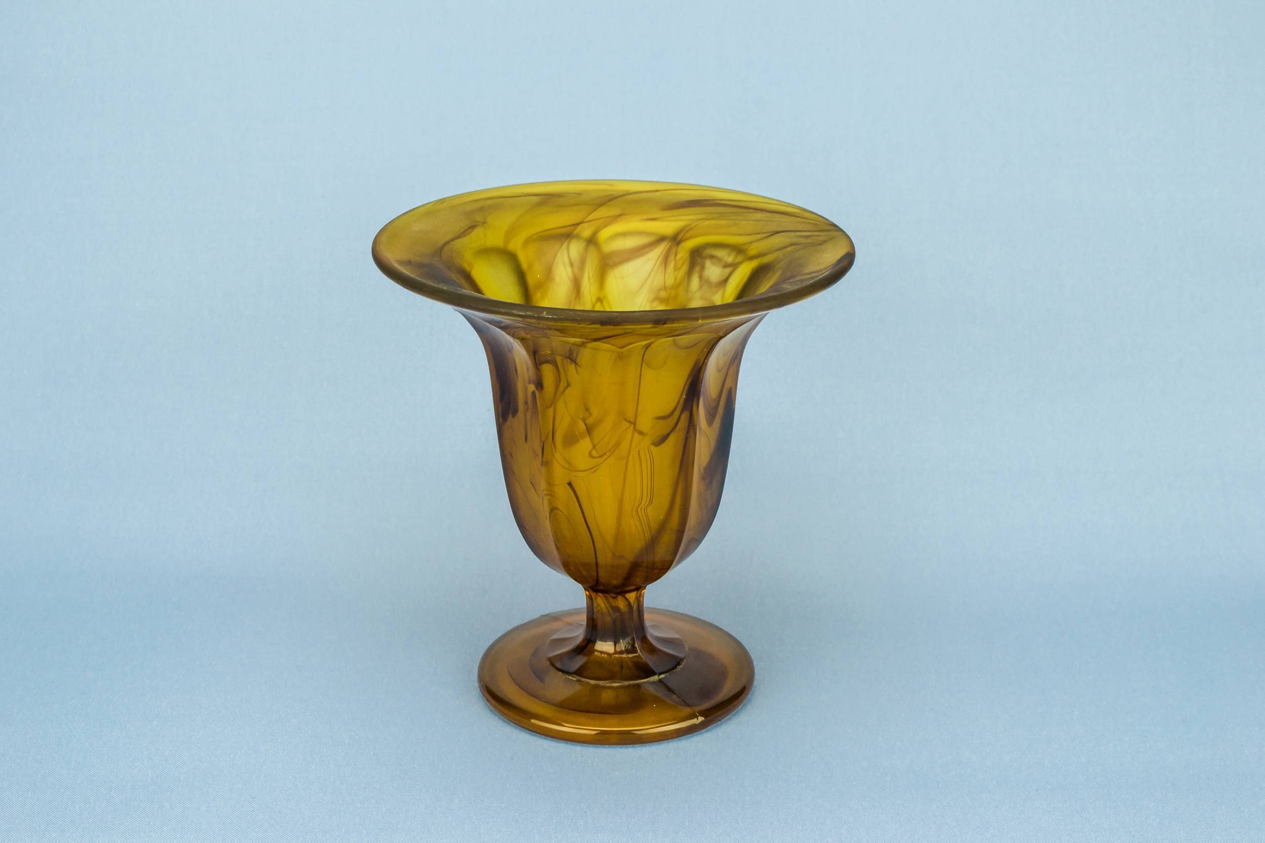 Spectacular Victorian Marbled — Amber glass sugar bowl