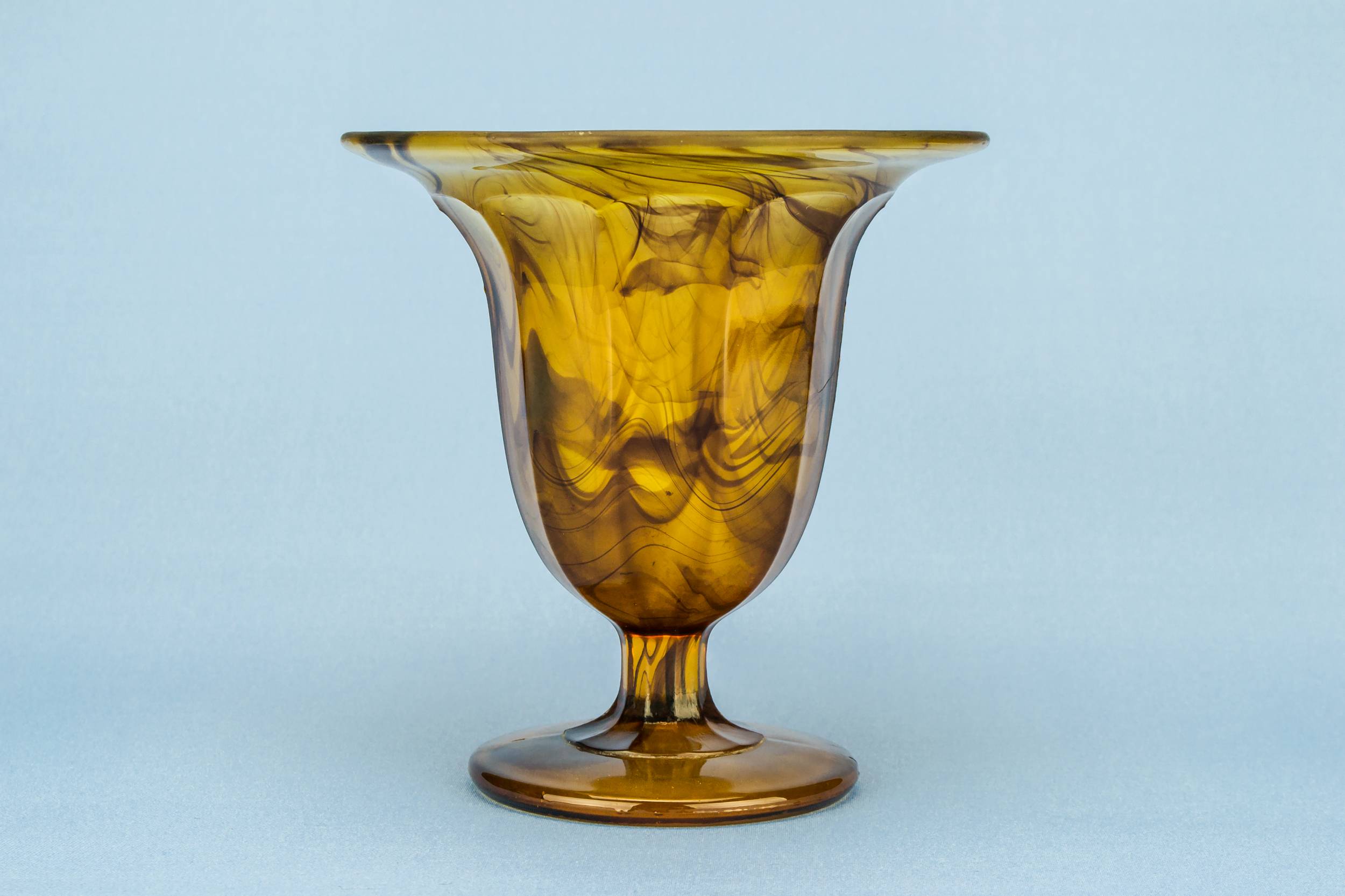 Spectacular Victorian Marbled — Amber glass sugar bowl 1