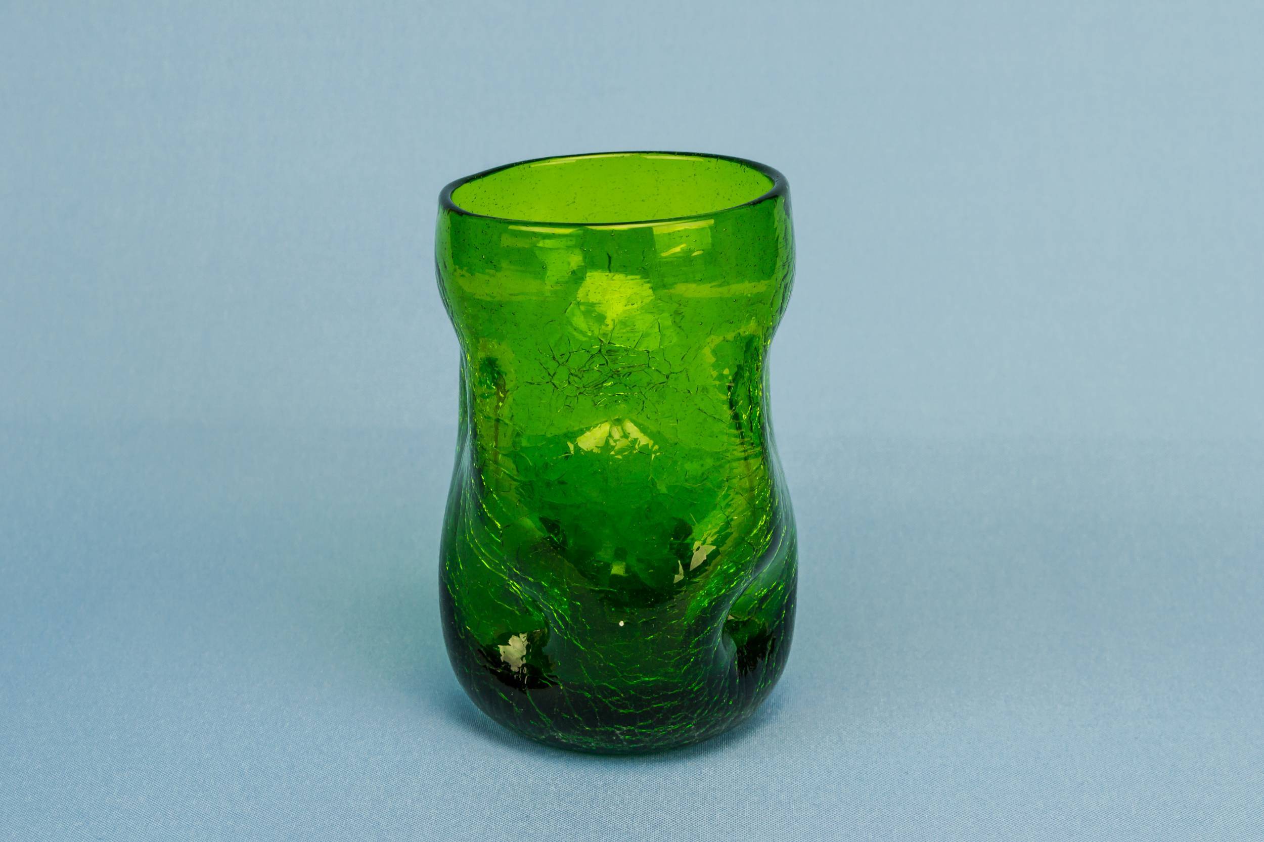 Modernist Elegant Glass — Small green glass vase