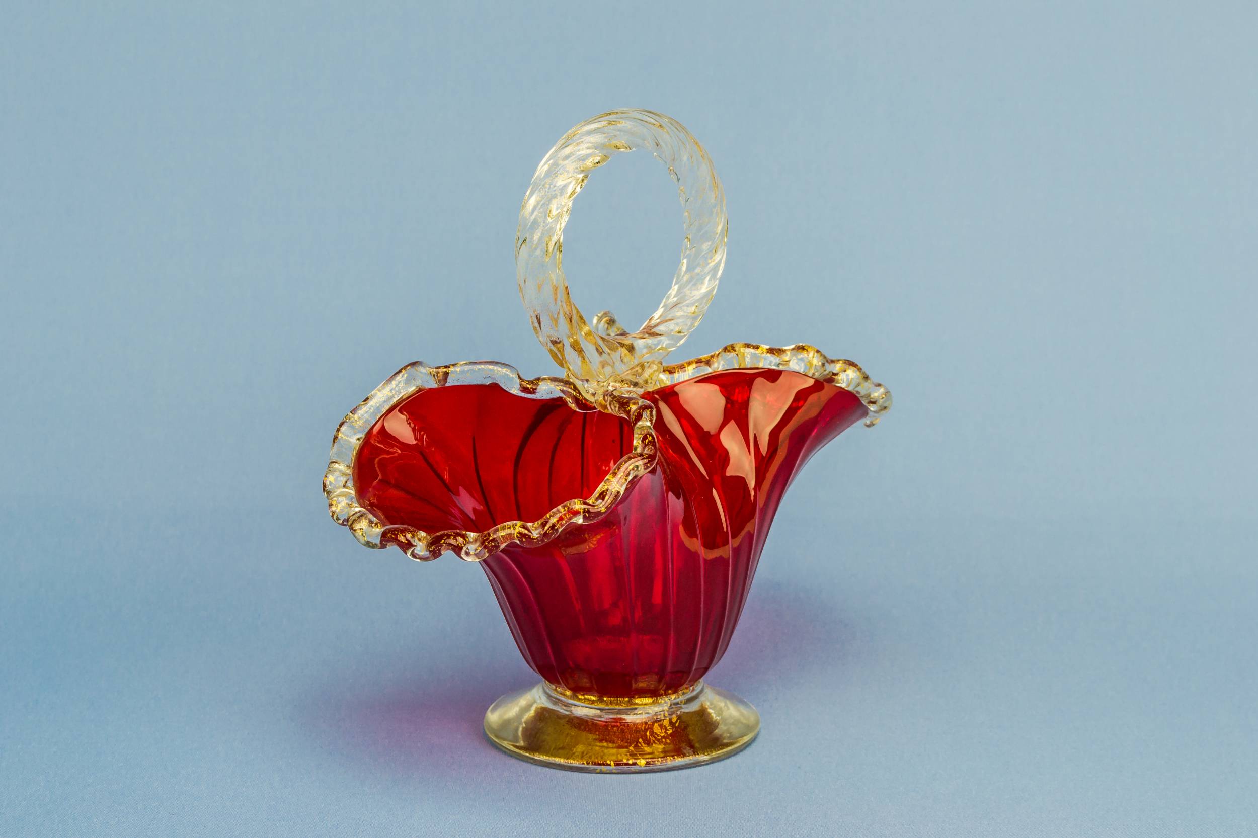 Vintage Spectacular Fluted — Ruby red sugar bowl 1