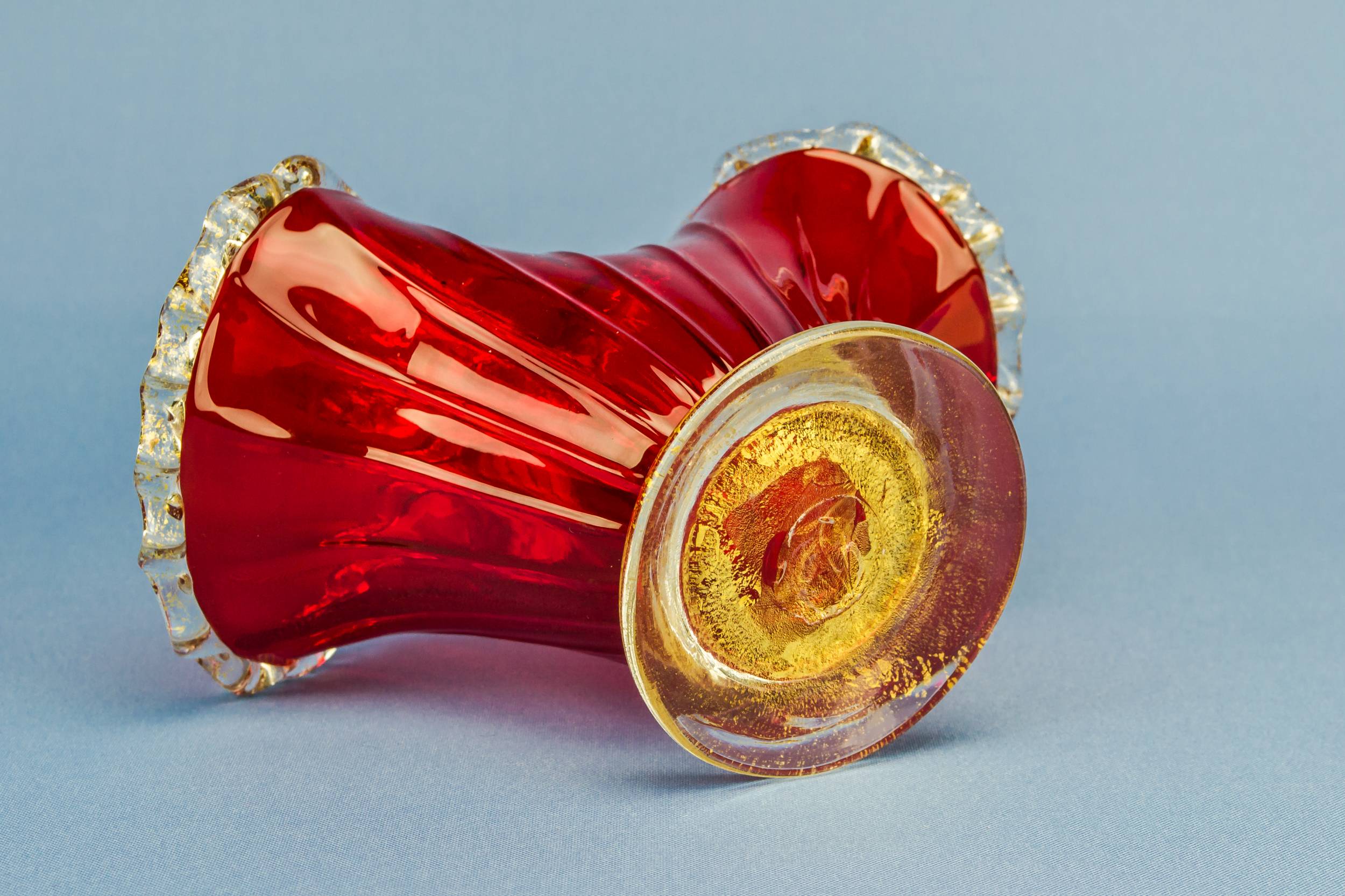 Vintage Spectacular Fluted — Ruby red sugar bowl 2