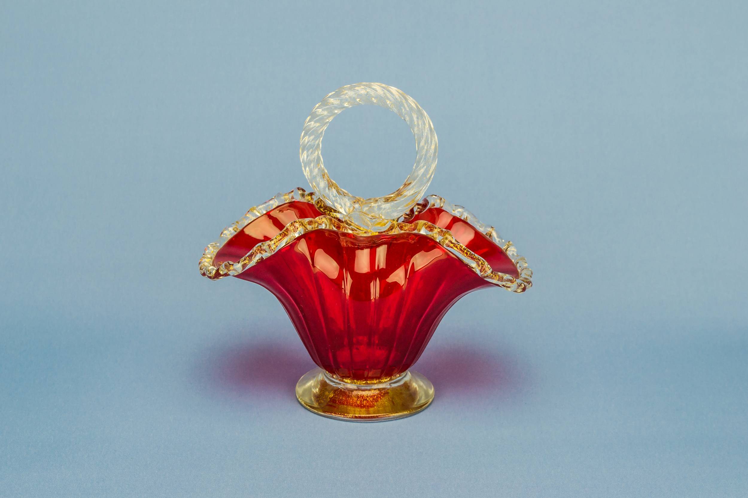 Vintage Spectacular Fluted — Ruby red sugar bowl
