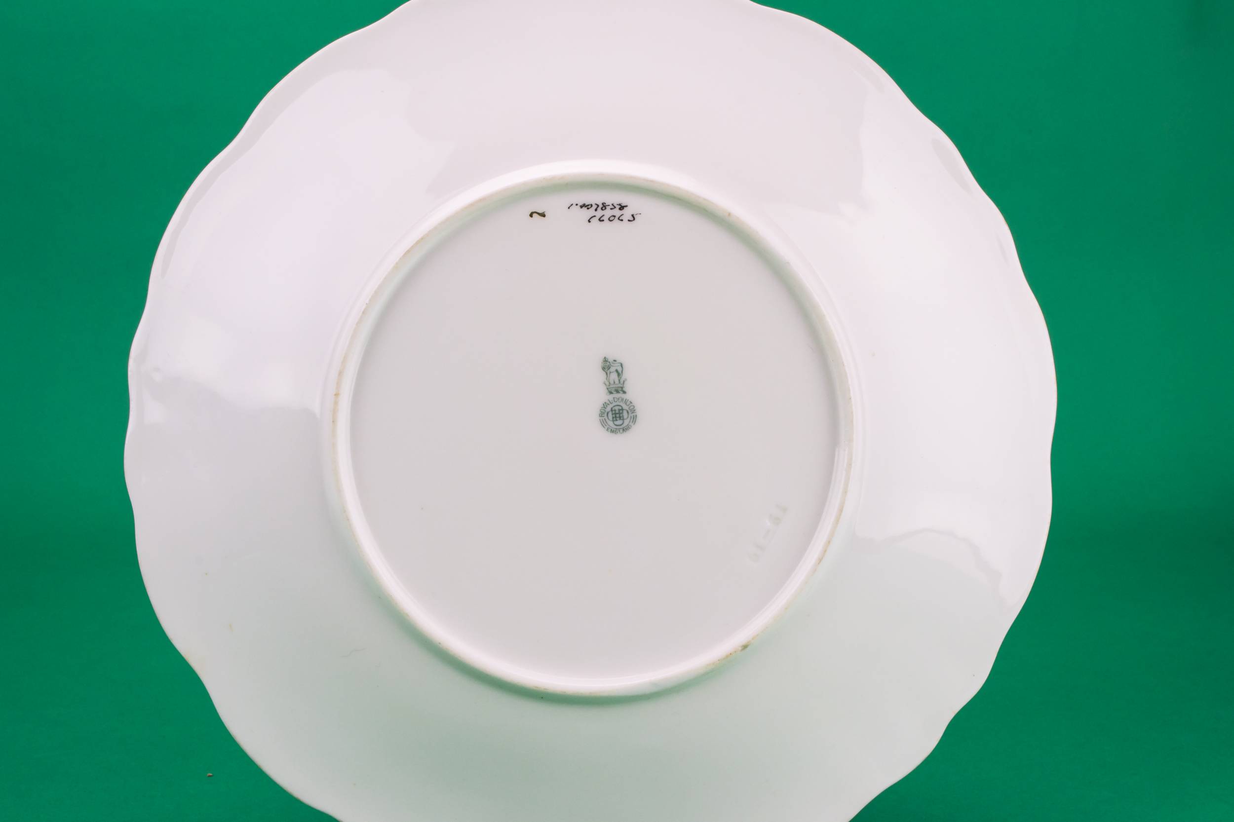 Art Nouveau Antique — Green and pink cake plate 1