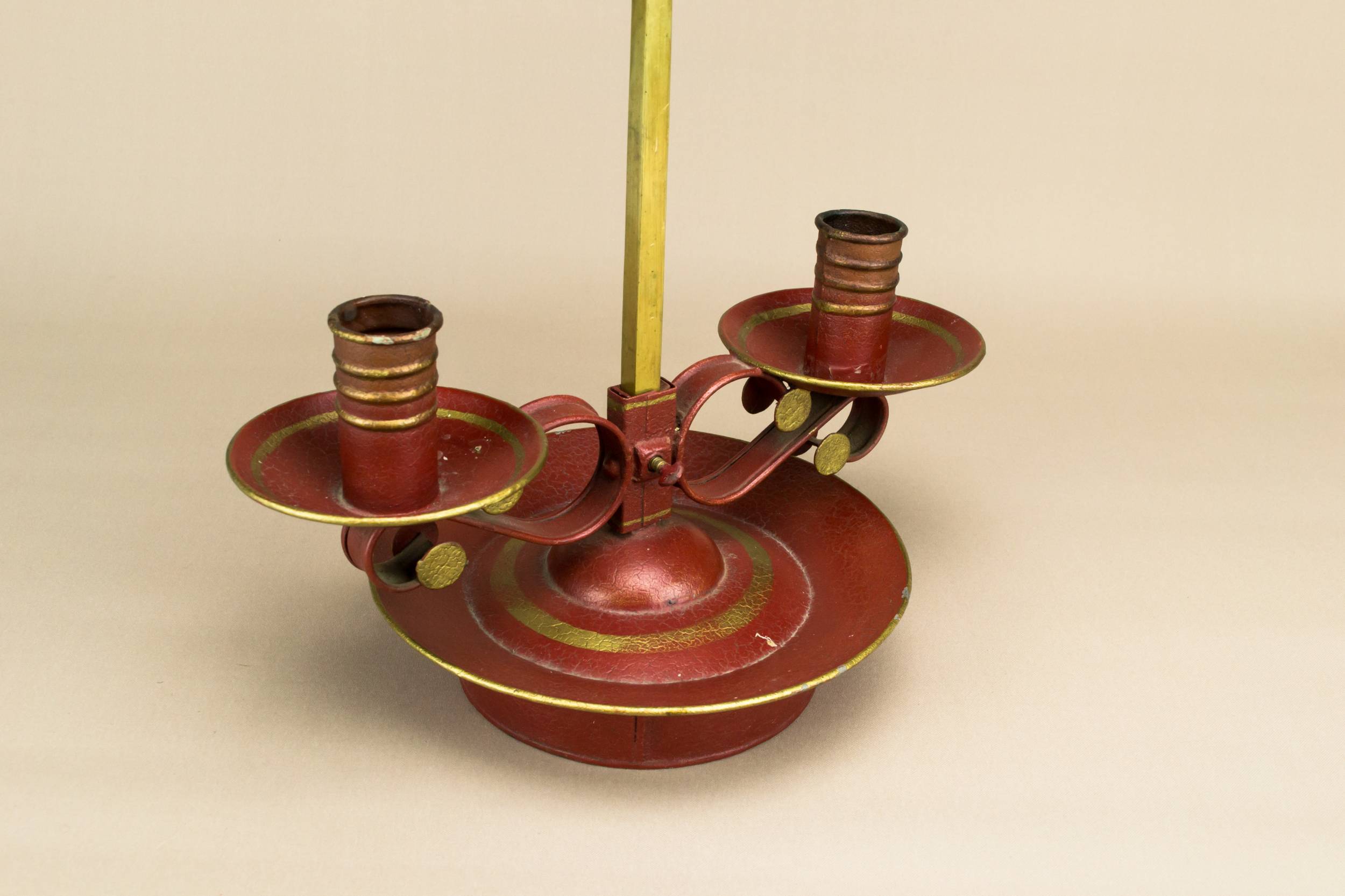 Traditional Vintage Stripes — Red candelabra with shades 3